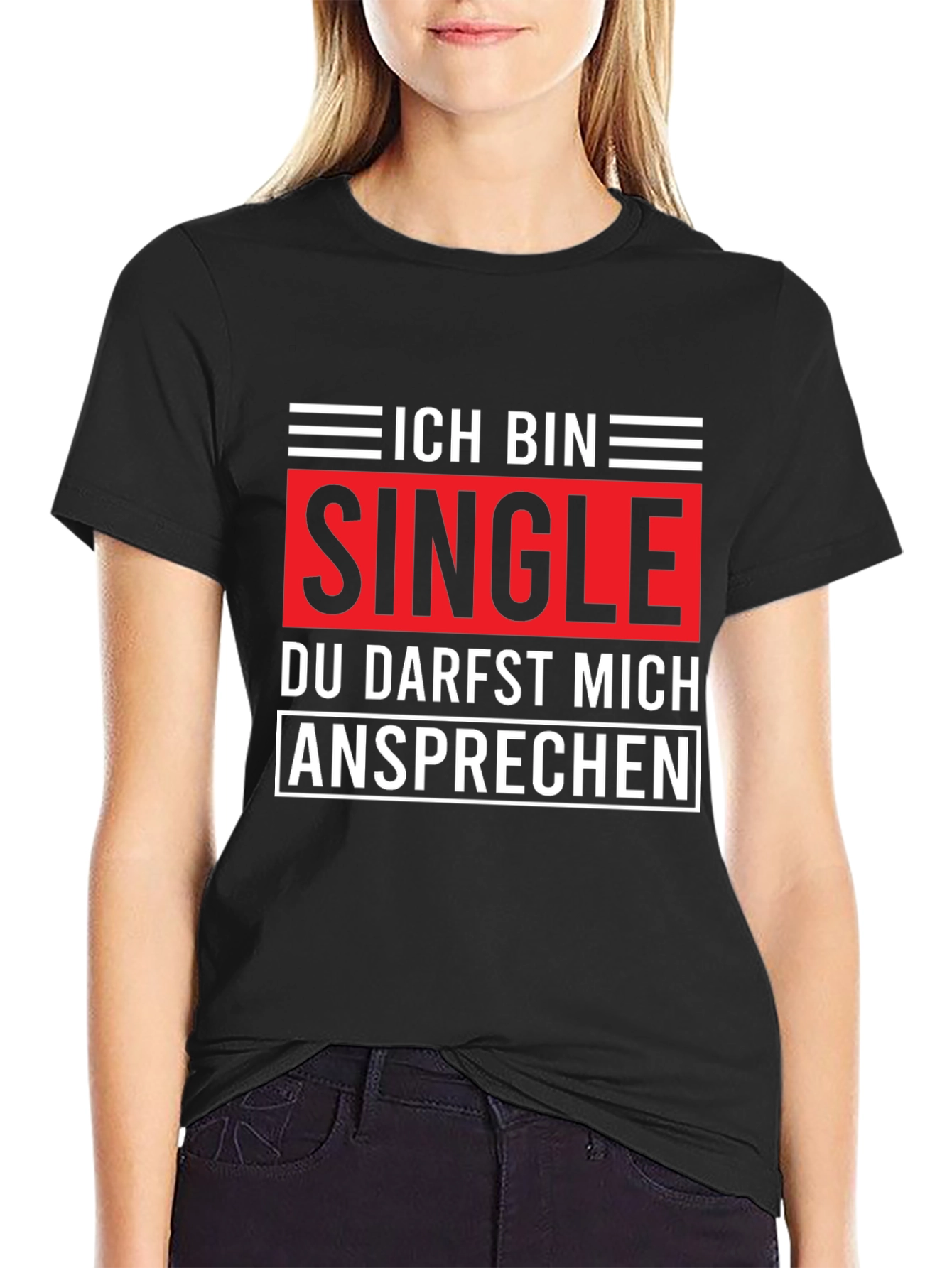 Black Ich Bin Single T-Shirt - Black view 2