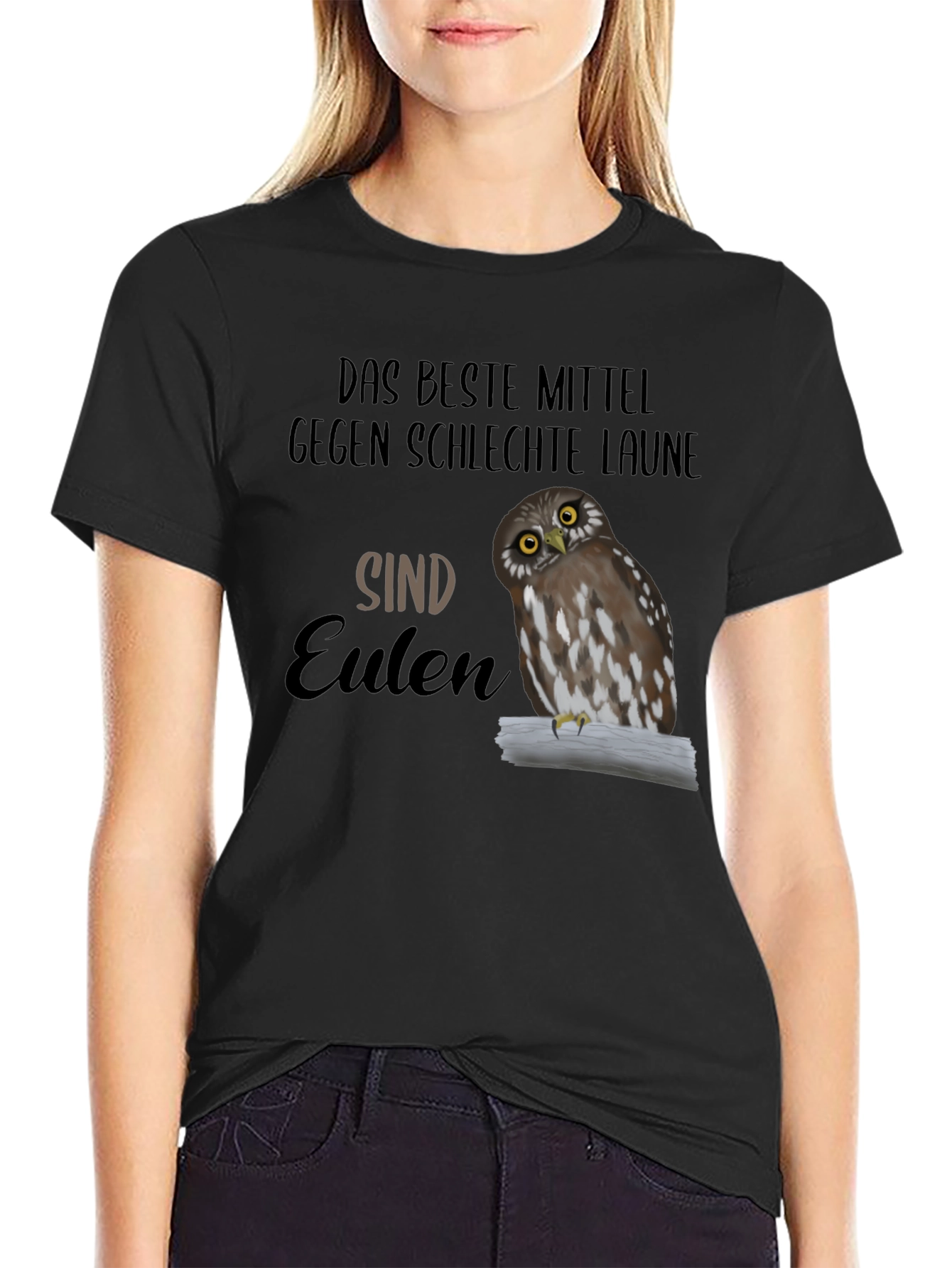 Black Owl T-Shirt - Das Beste Mittel Gegen Schlechte Laune view 2