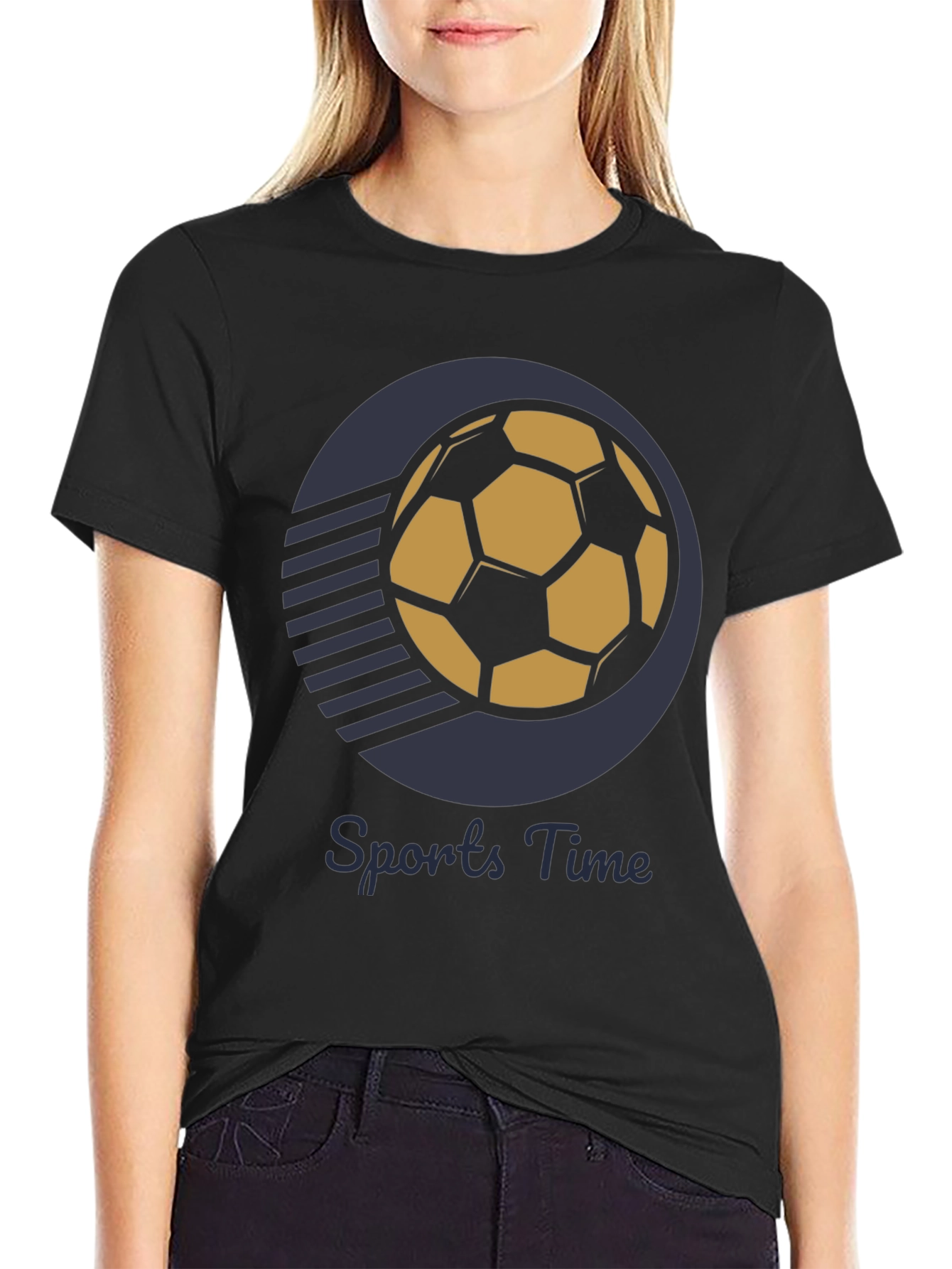 Black Sports Time Graphic T-Shirt view 2