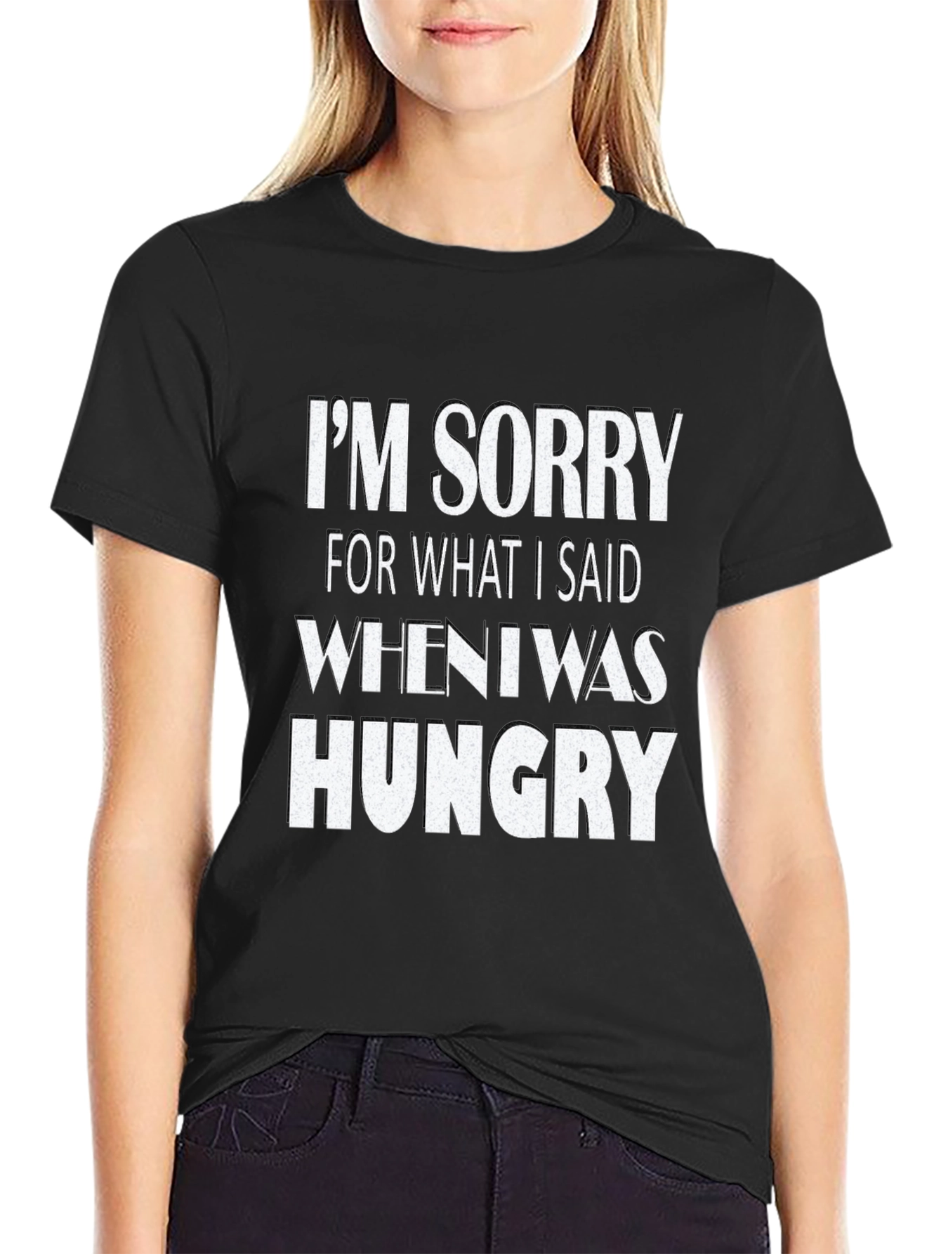 Black I'm Sorry When Hungry Black Graphic Tee view 2