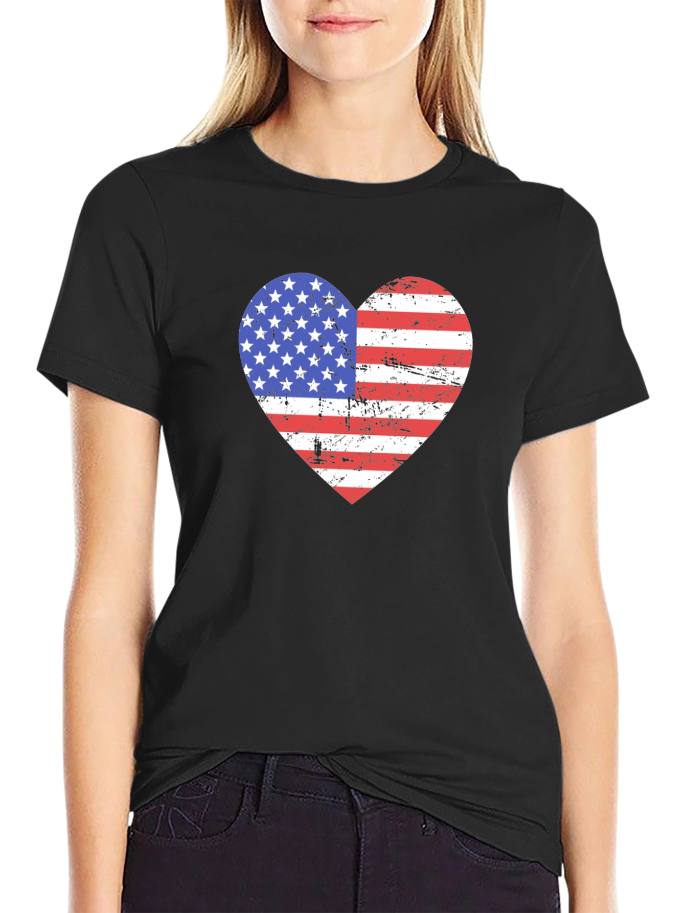 USA Flag Heart Graphic Tee - 2