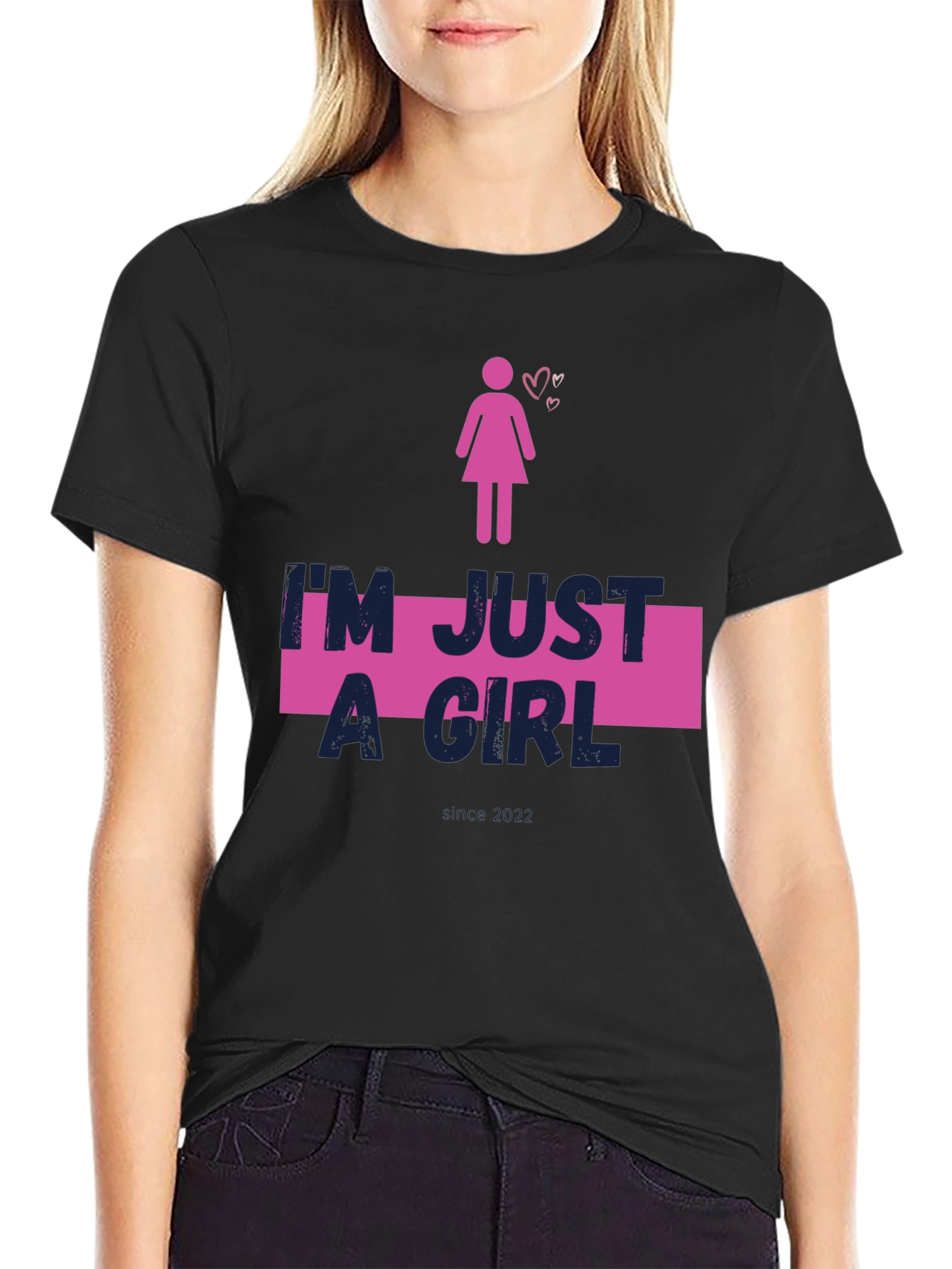 Black I'm Just A Girl Black Tee view 2