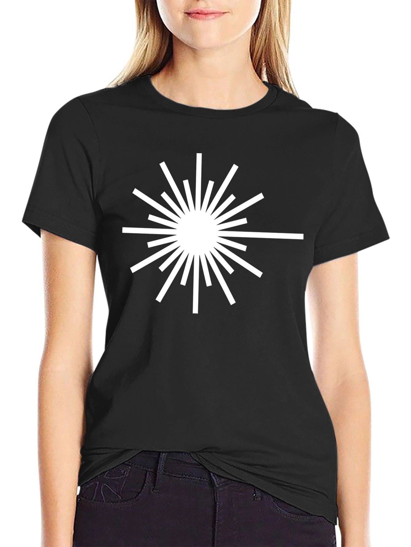 Black Starburst Graphic Black T-Shirt view 2