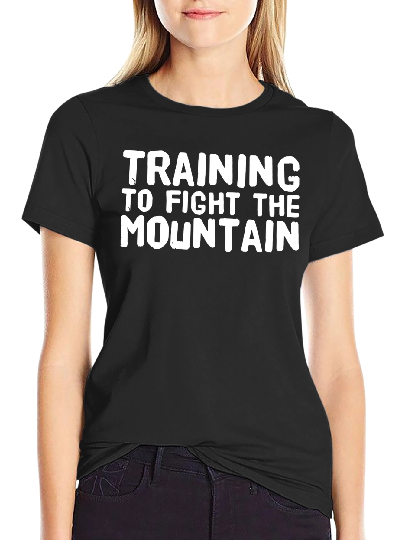 Black Training to Fight the Mountain Graphic Tee view 2