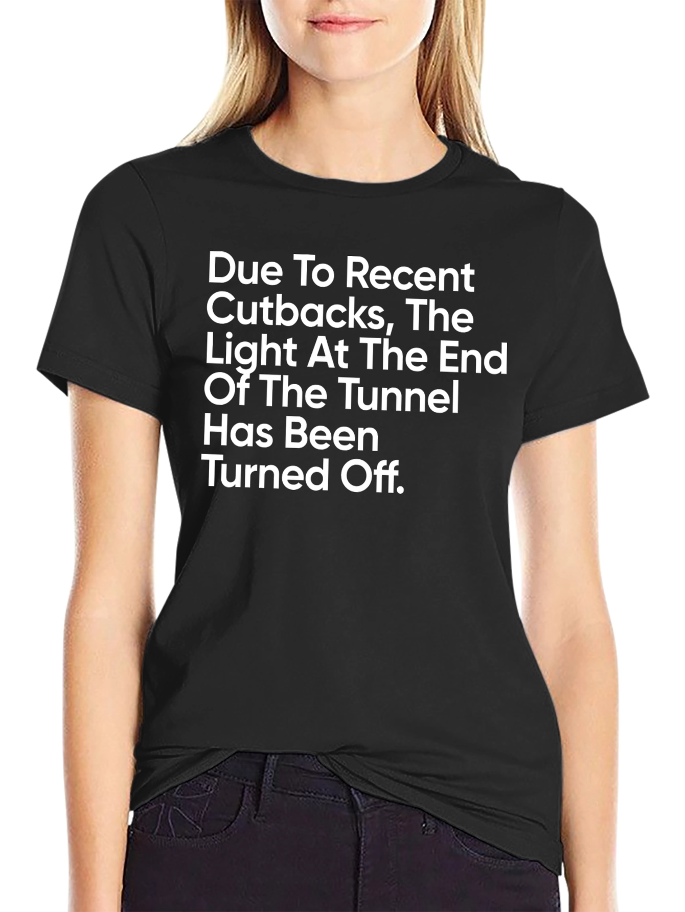 Black Humorous 'Light At The End' Graphic Tee view 2