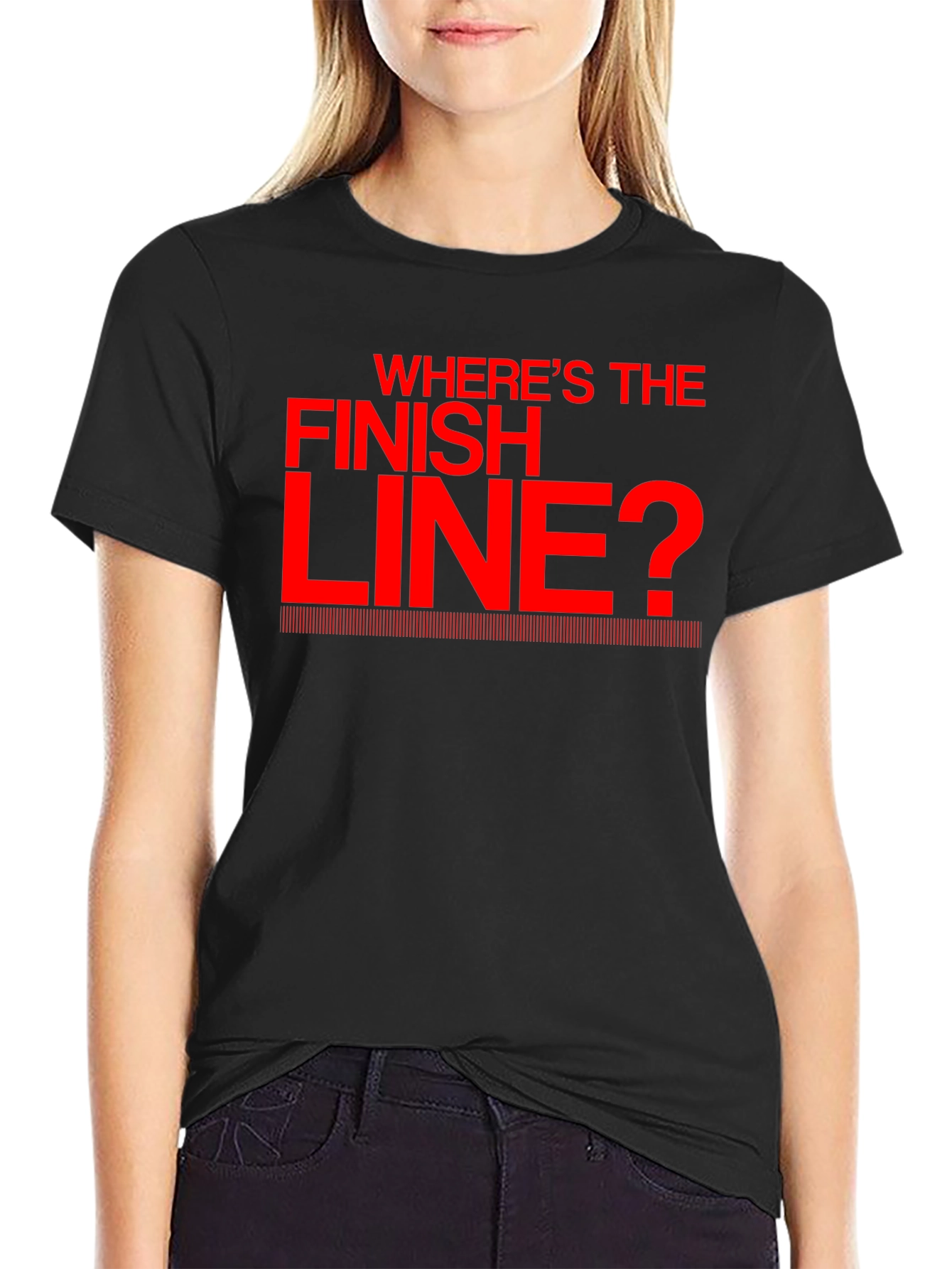 Black Where's the Finish Line? Black T-Shirt view 2