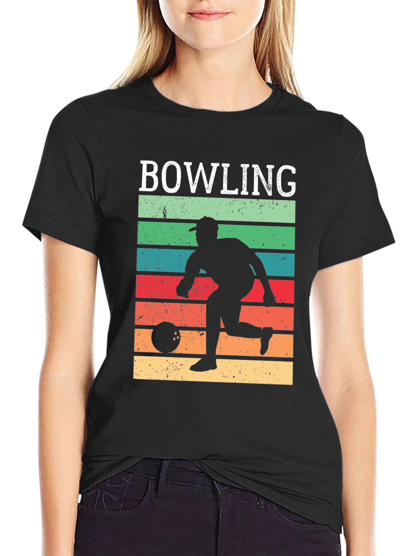 Black Retro Bowling T-Shirt view 2
