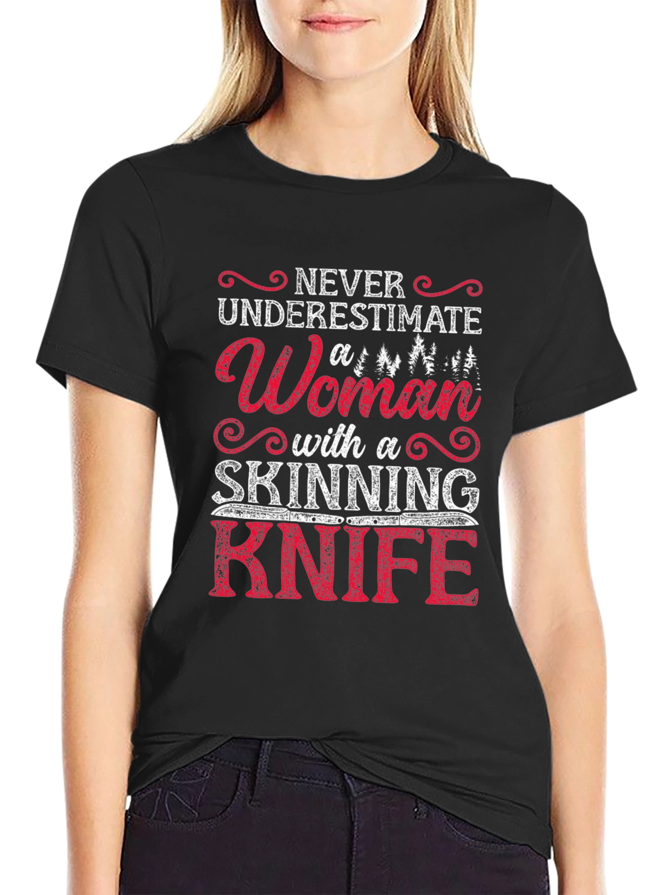 Black Woman with Skinning Knife T-Shirt view 2