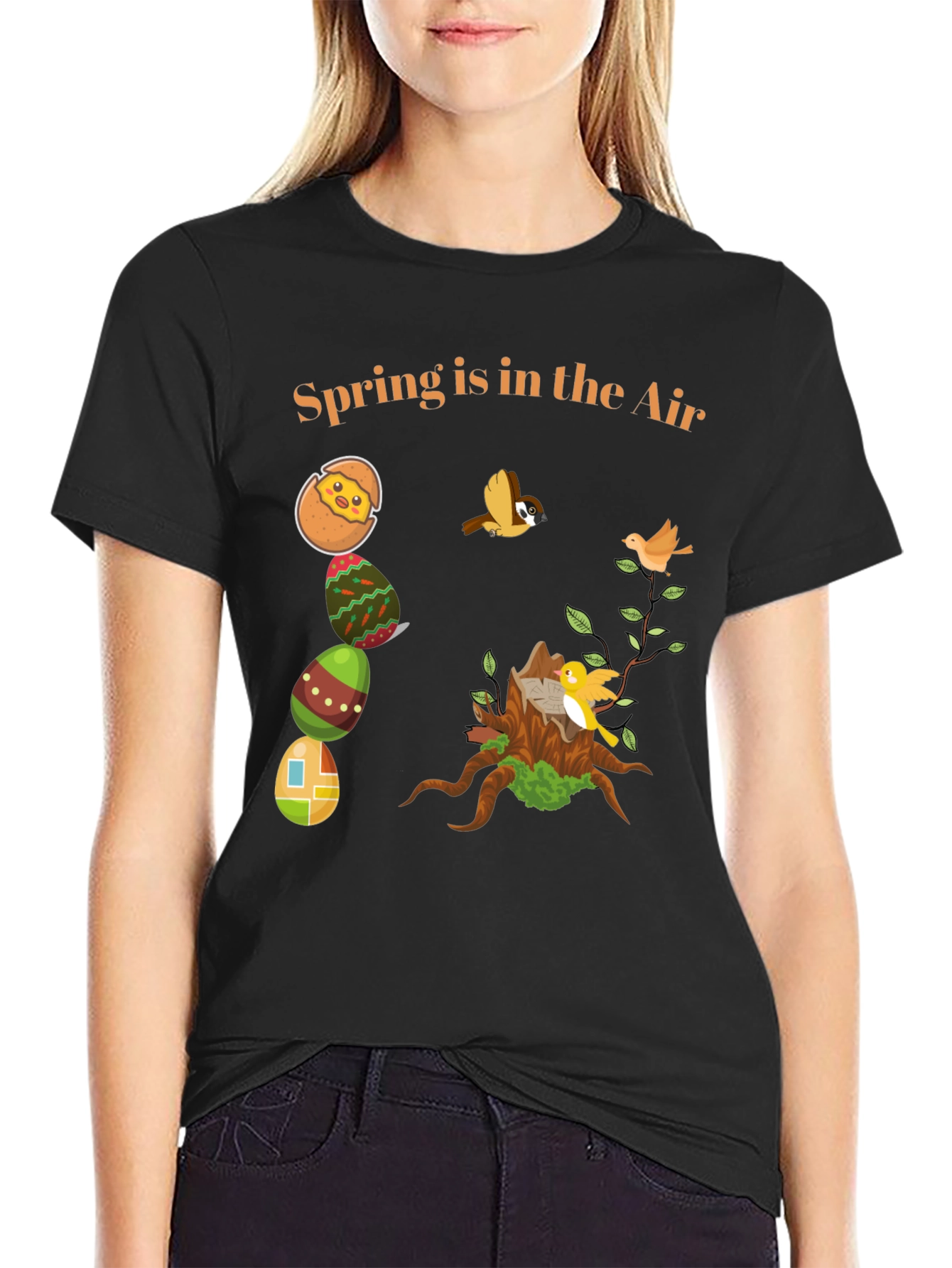 Black Spring is in the Air Graphic T-Shirt view 2