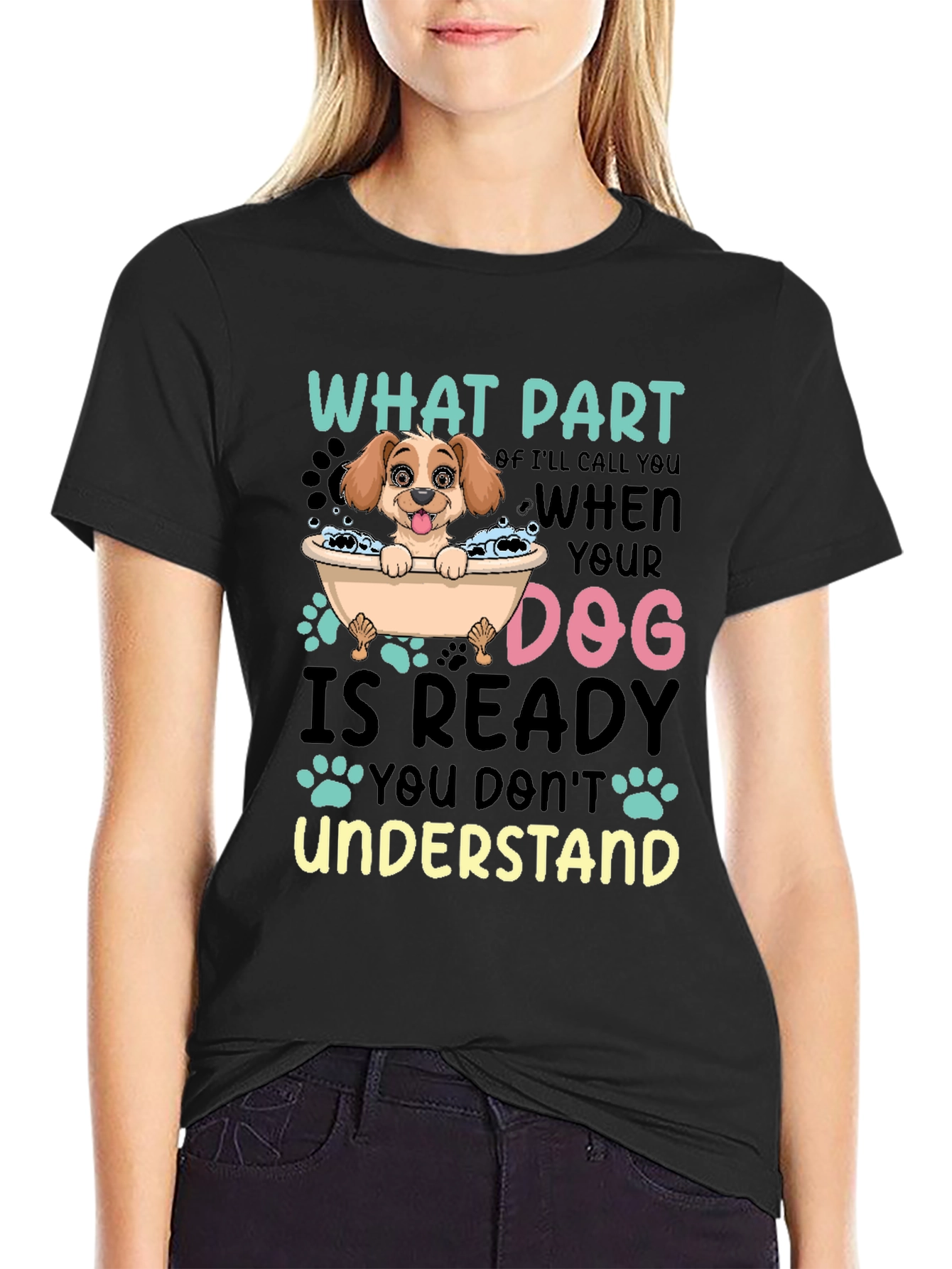 Black Dog Lover T-Shirt Funny Dog Ready Quote Tee view 2