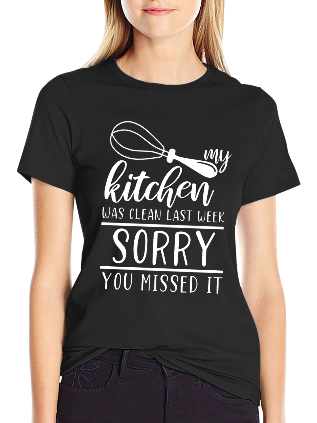 Black Funny Kitchen Cleanliness T-Shirt view 2