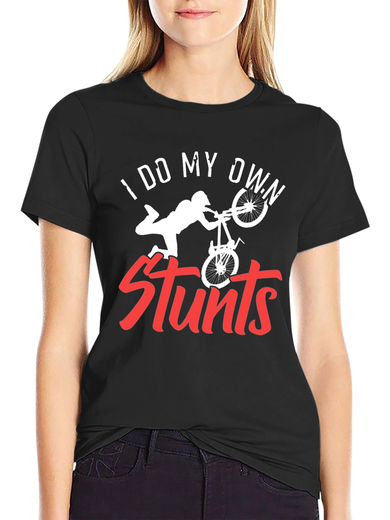 Black I Do My Own Stunts Graphic Tee - Black view 2