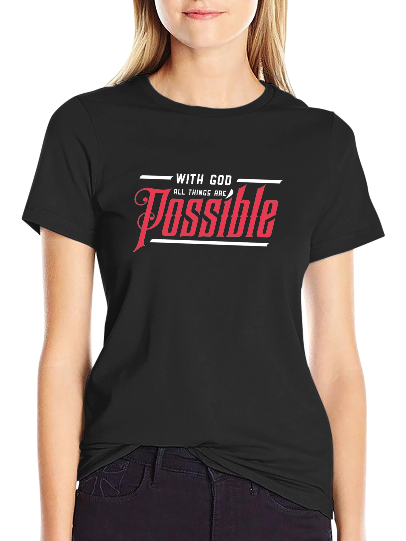 Black With God All Things Are Possible T-Shirt view 2