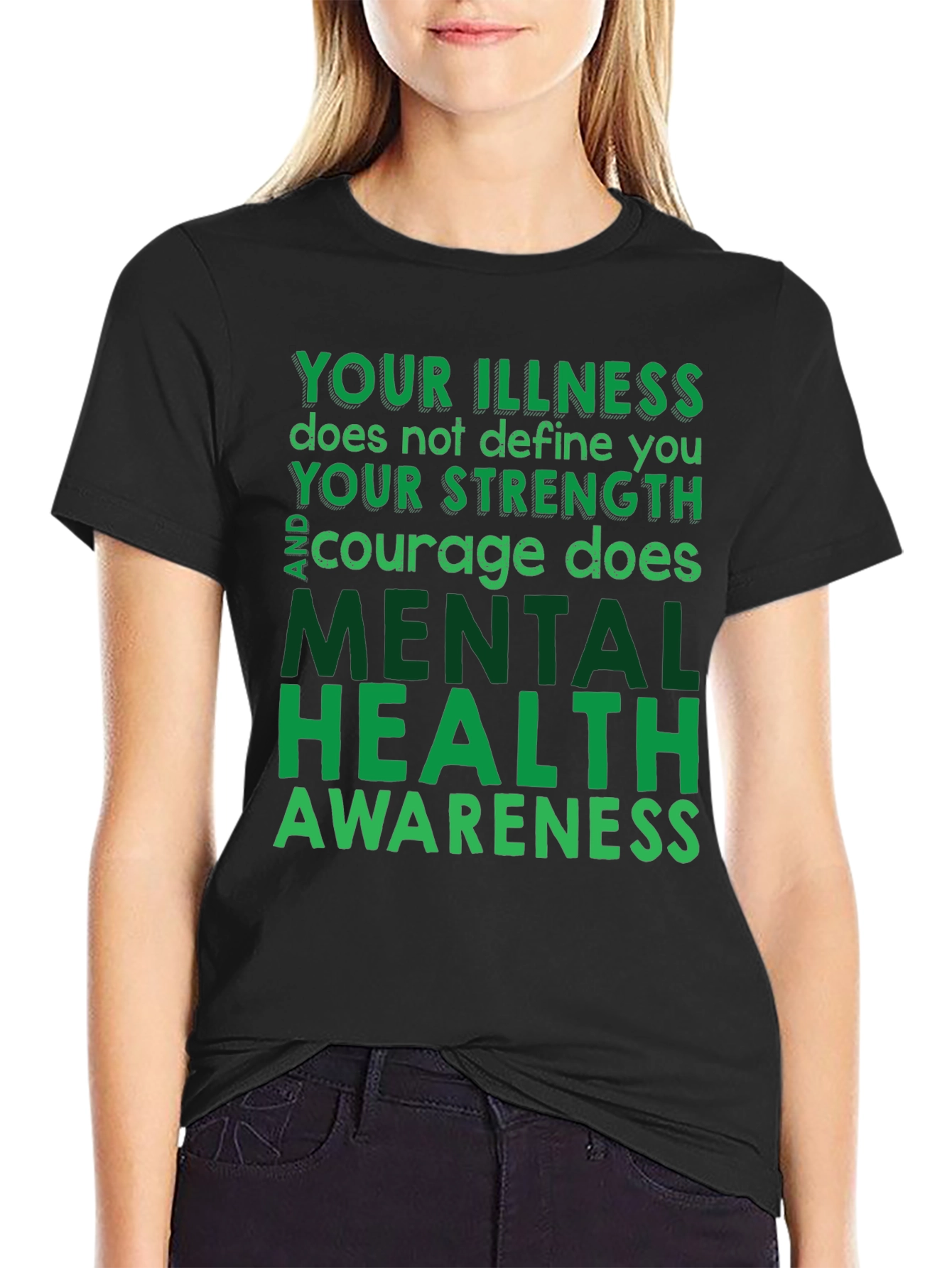 Black Mental Health Awareness T-Shirt - Inspirational Tee view 2