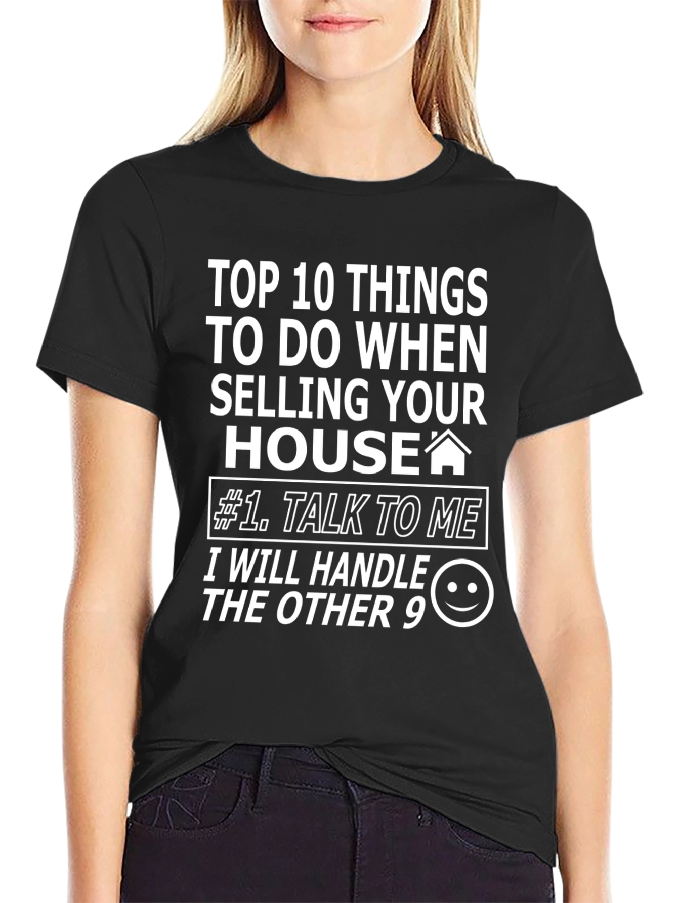 Black Top 10 Things House Selling T-Shirt view 2