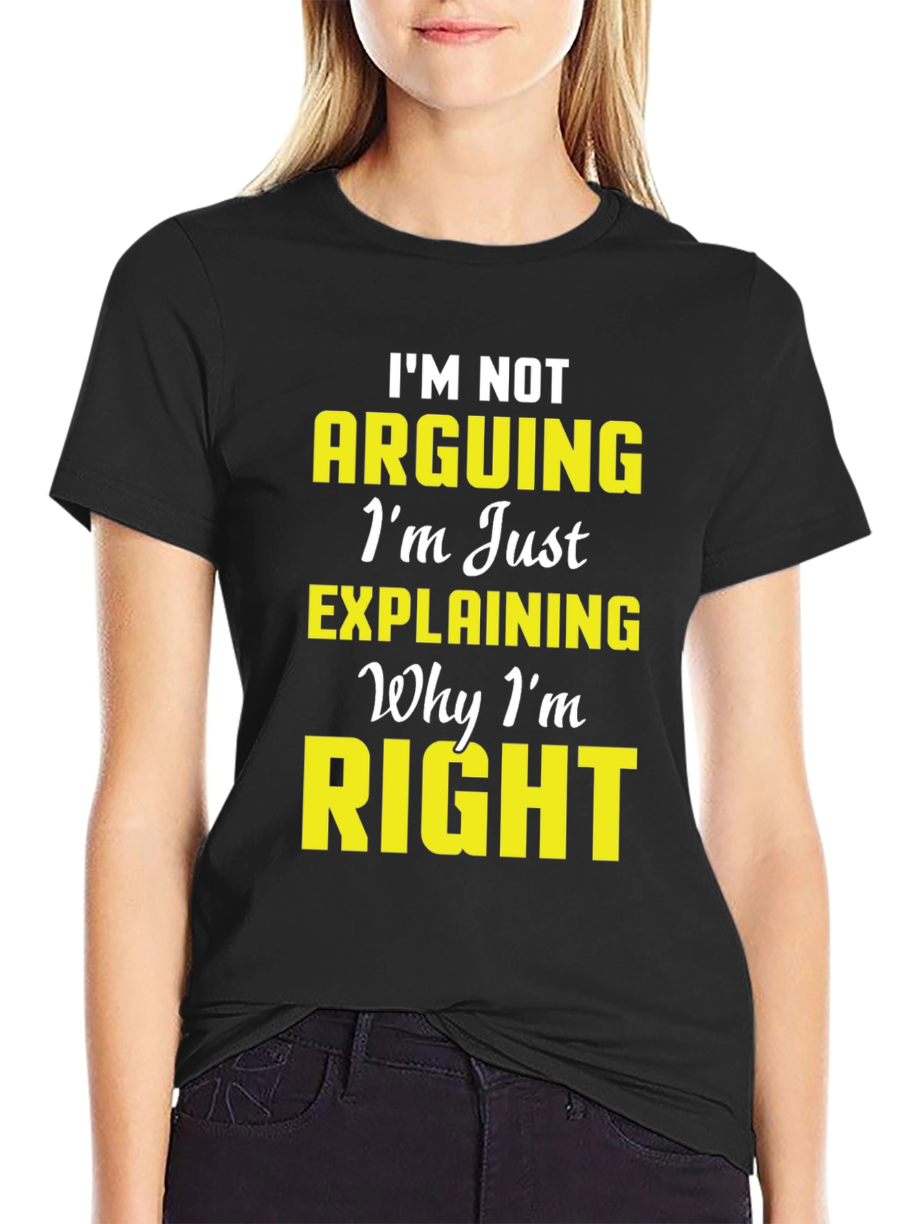 Black I'm Not Arguing Funny Men's T-Shirt view 2