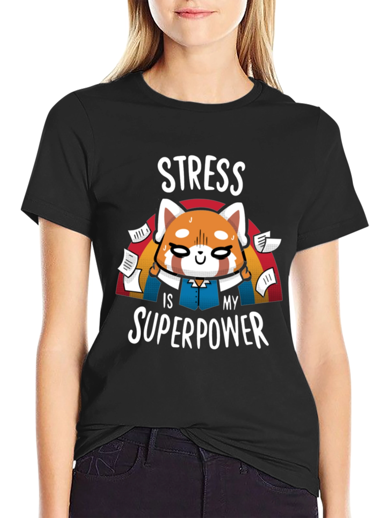 Black Stress Superpower Black T-Shirt  view 2