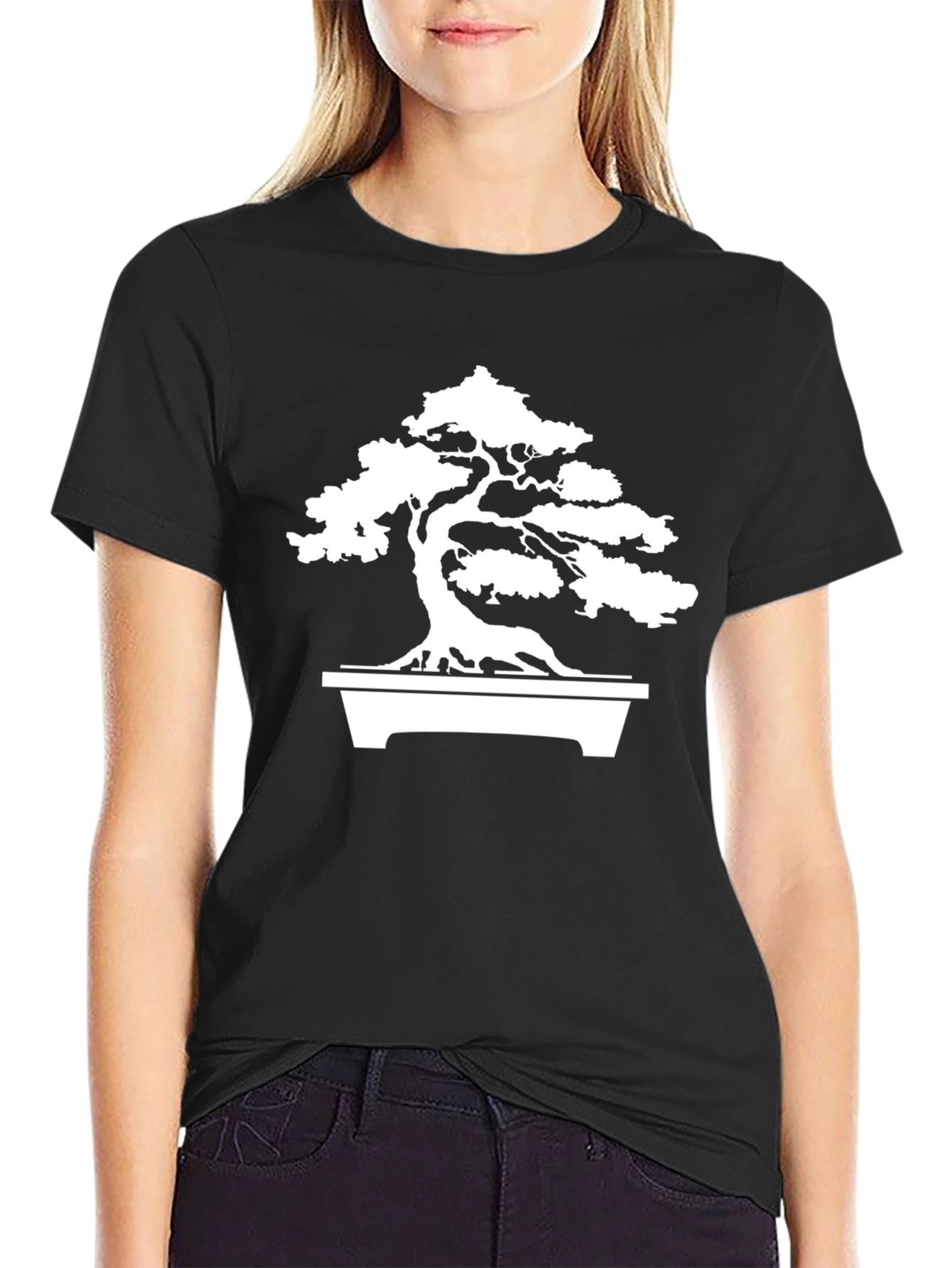 Black Bonsai Tree Graphic T-Shirt - Unique & Stylish Design view 2