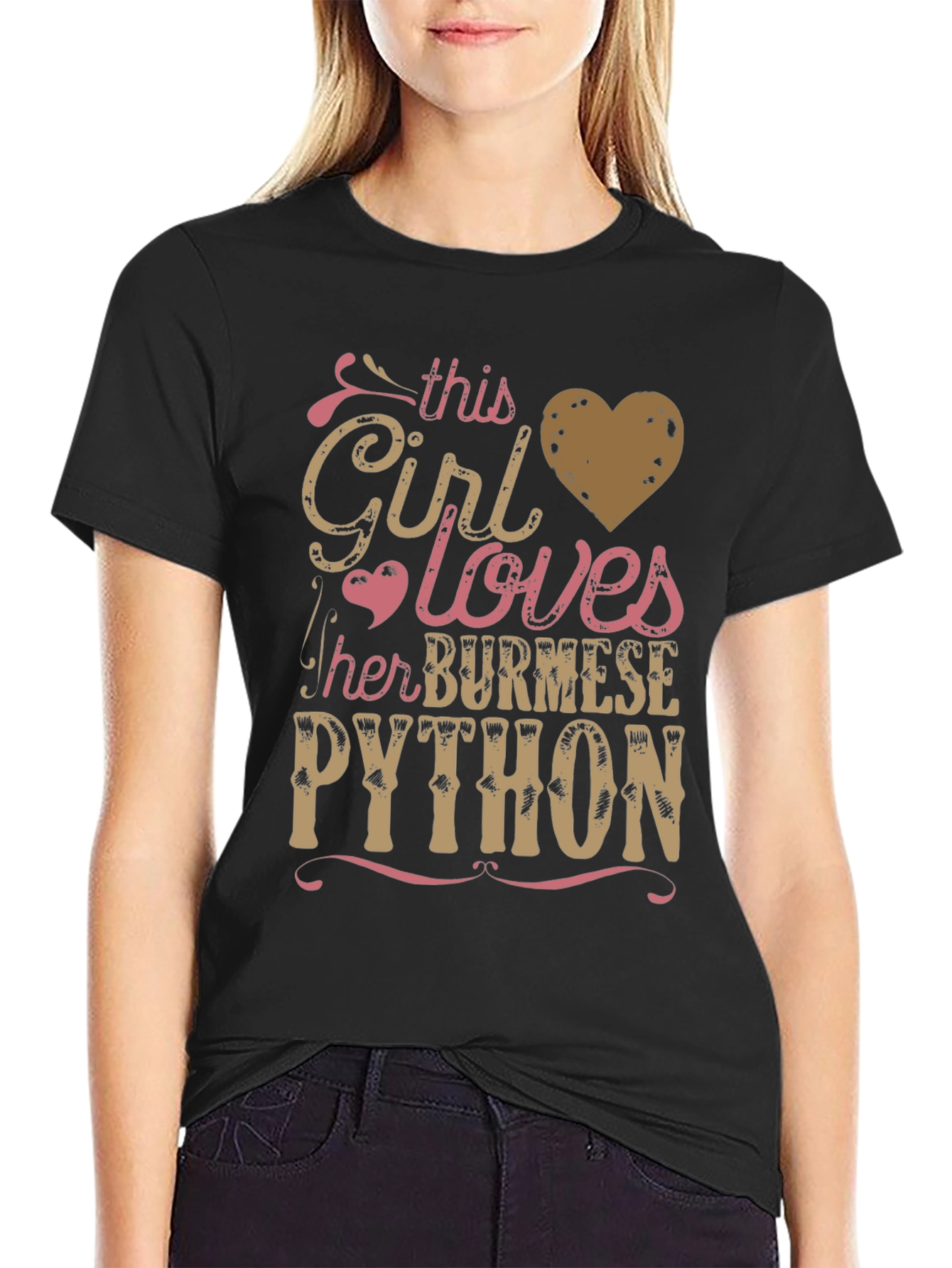 Black Girl Loves Burmese Python Graphic T-Shirt view 2