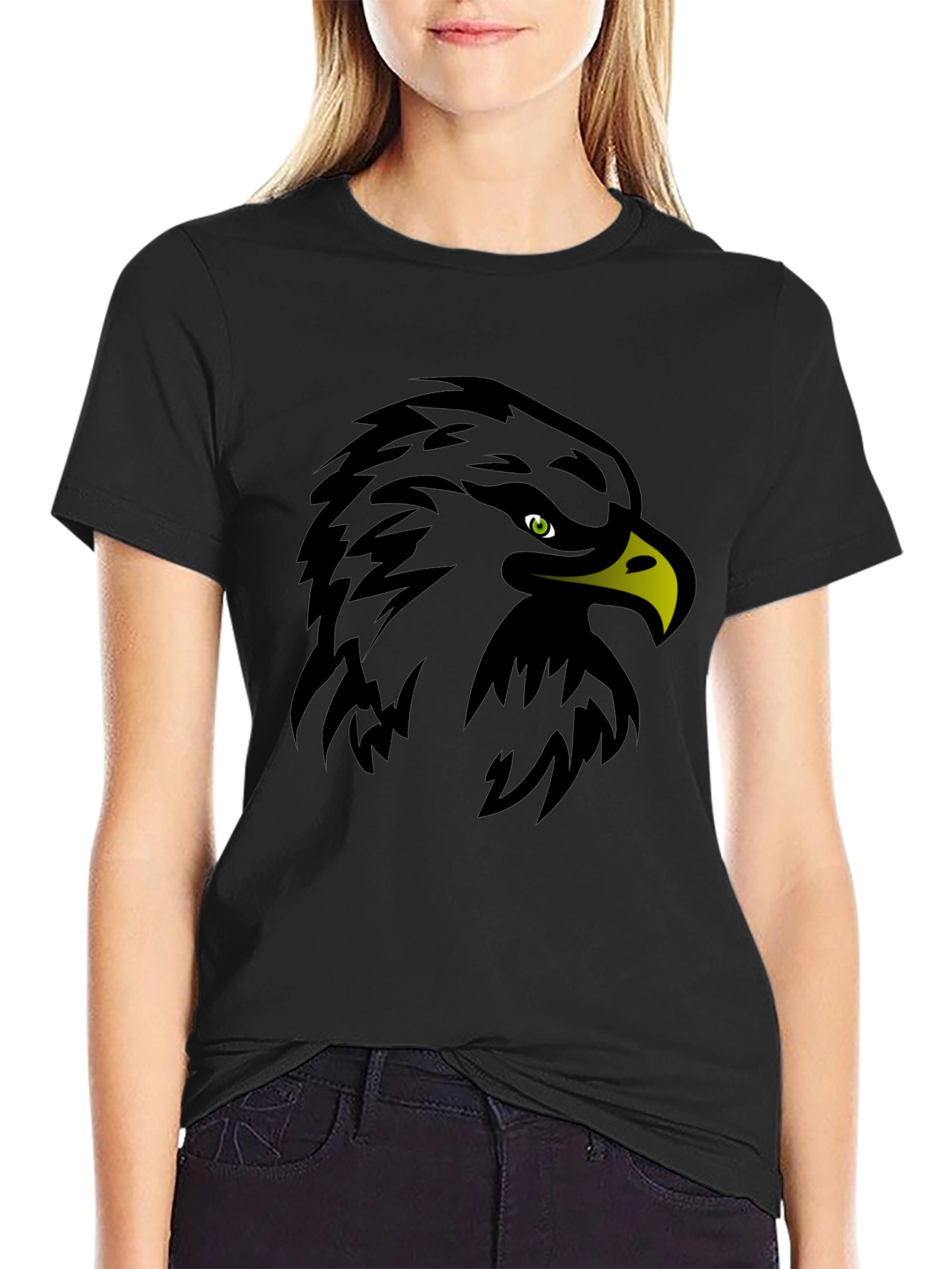 Black Eagle Graphic Black T-Shirt - Bold Design view 2
