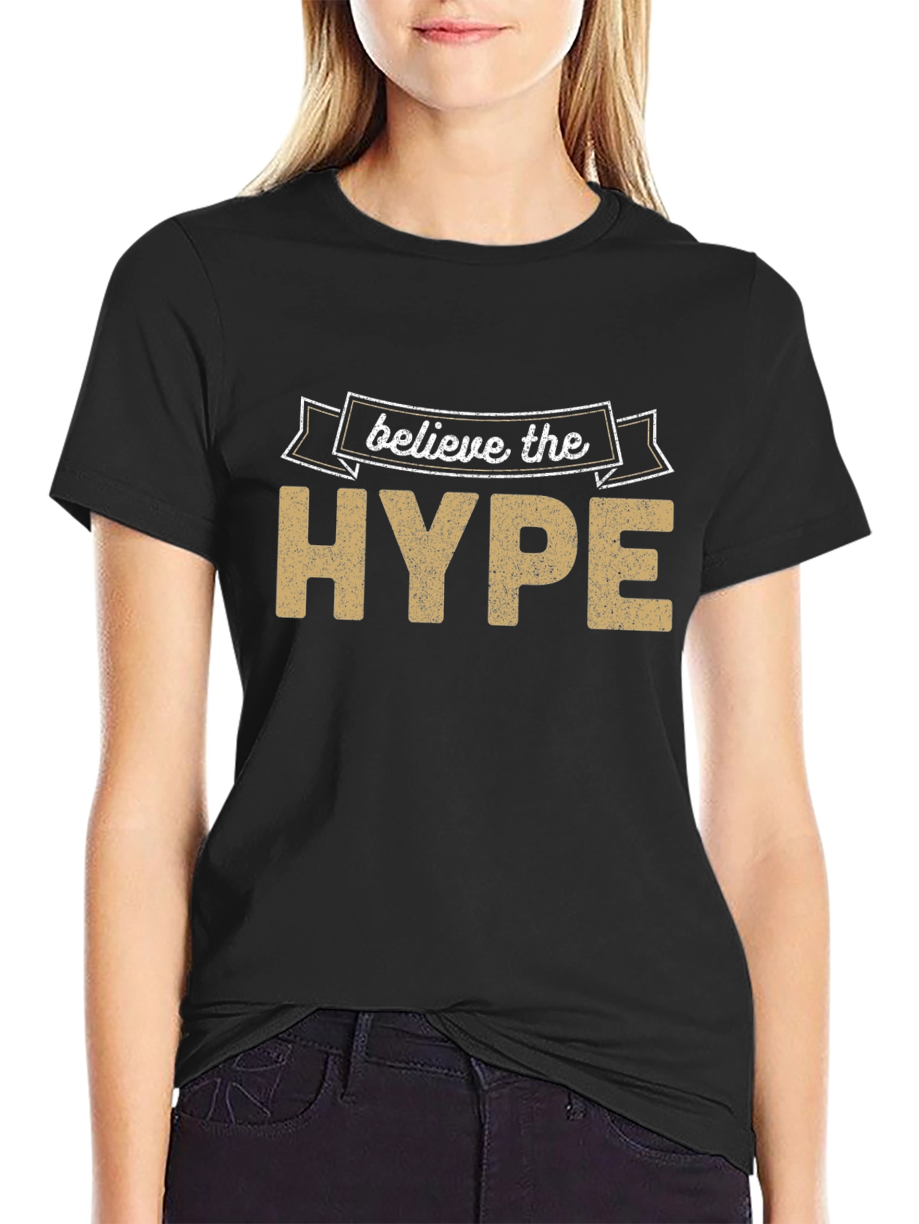 Black Believe the Hype Black Graphic Tee view 2