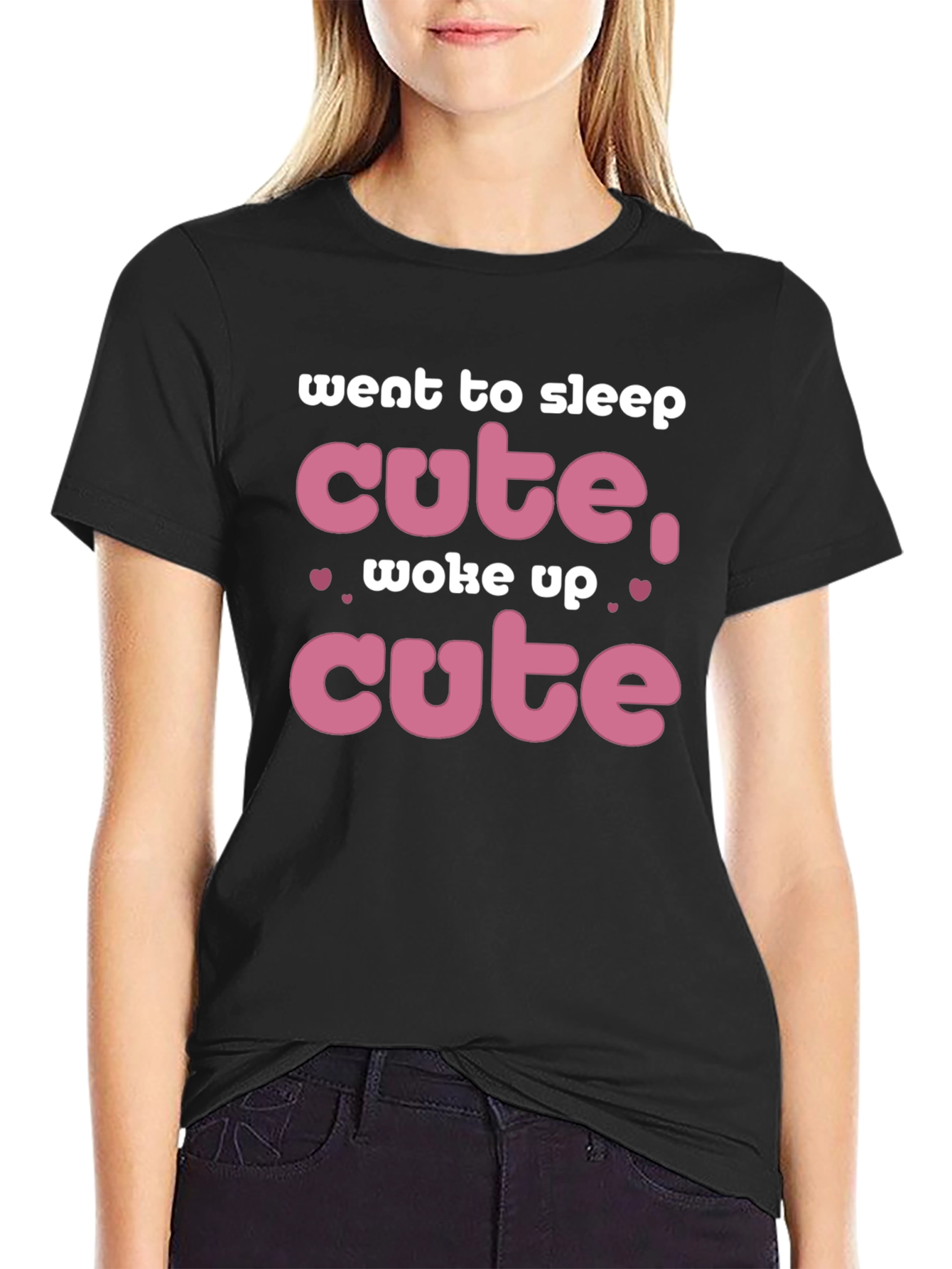Black Went to Sleep Cute T-Shirt view 2