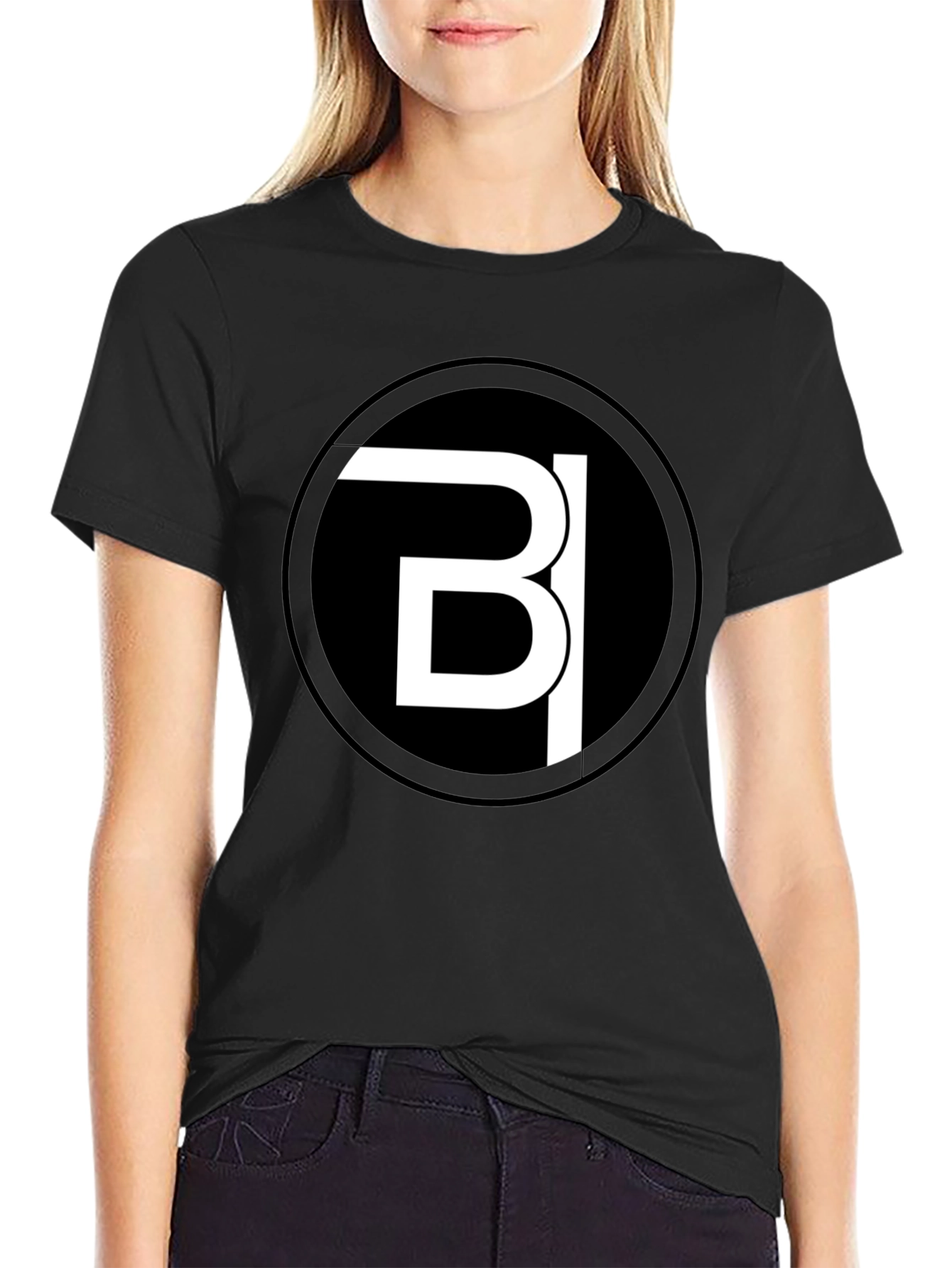 Modern Black Tee with Bold White Logo Design - 2