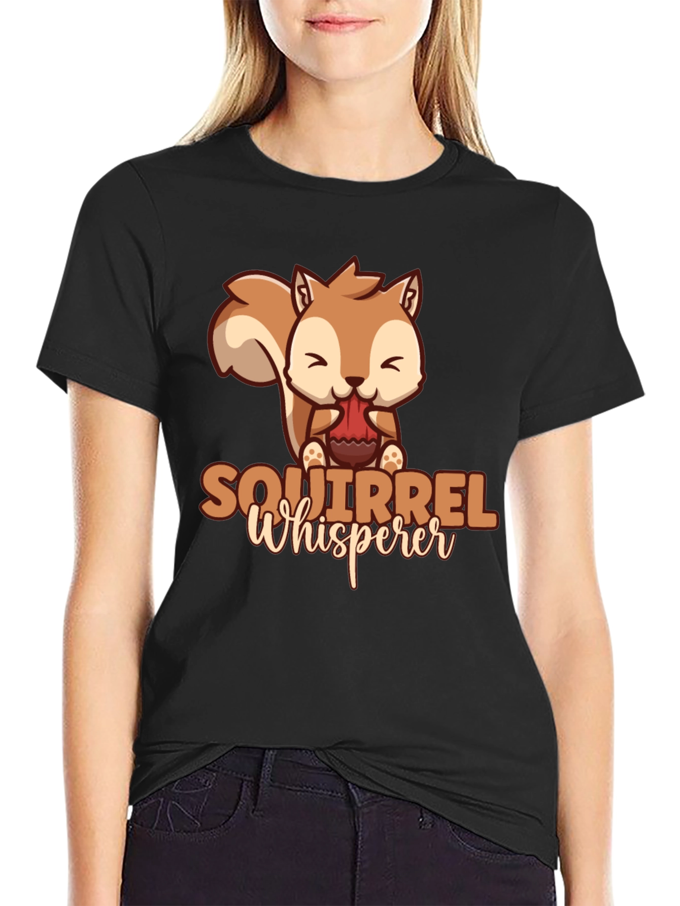 Black Squirrel Whisperer Graphic T-Shirt view 2