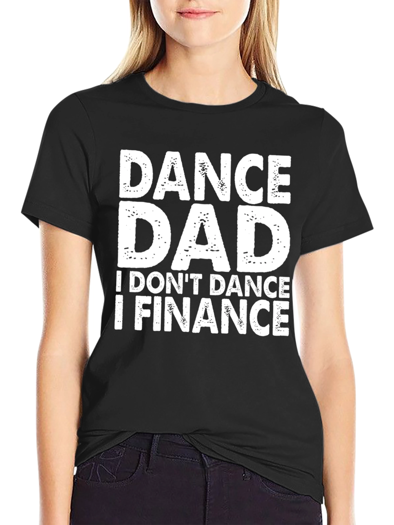 Black Dance Dad Finance Graphic Tee - Black Cotton T-Shirt view 2
