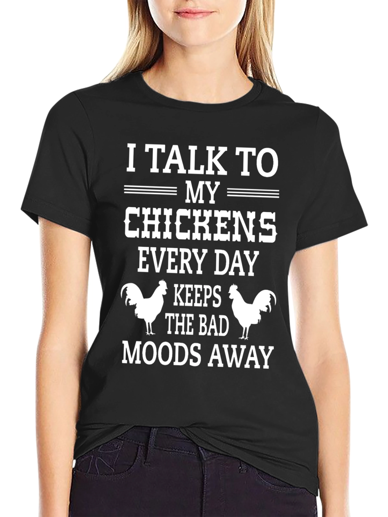 Black I Talk To My Chickens T-Shirt - Funny Chicken Lover Tee view 2