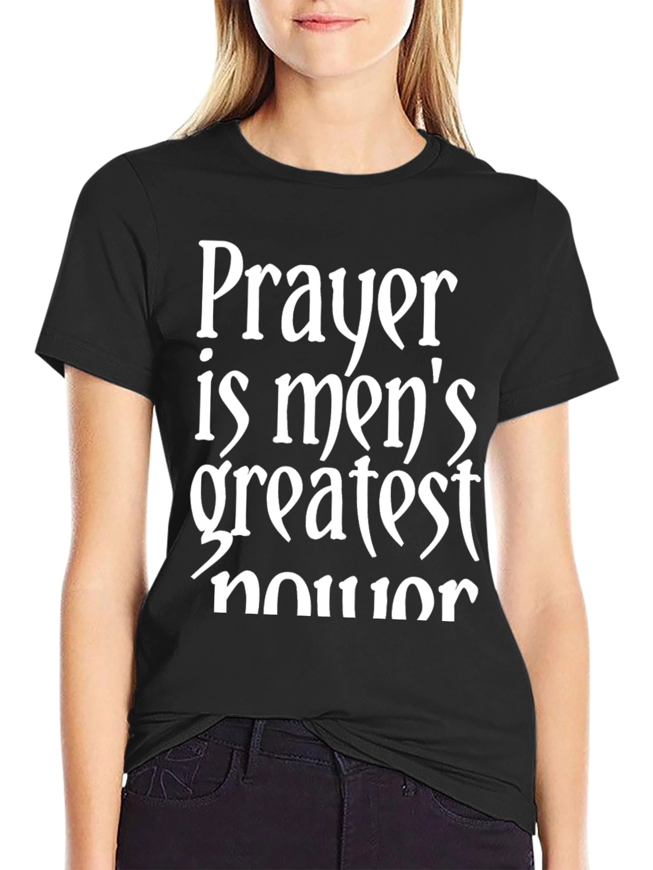 Black Prayer is Men's Greatest Honor T-Shirt view 2
