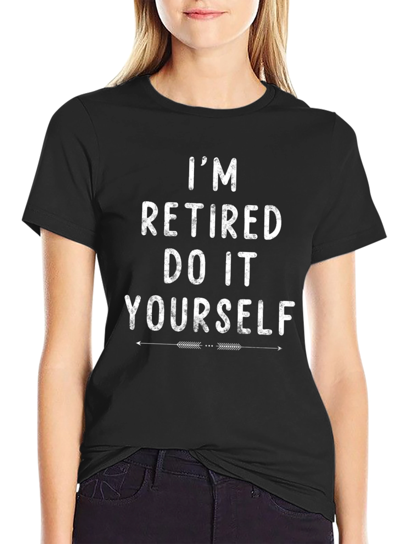 Black I'm Retired Do It Yourself Graphic Tee view 2