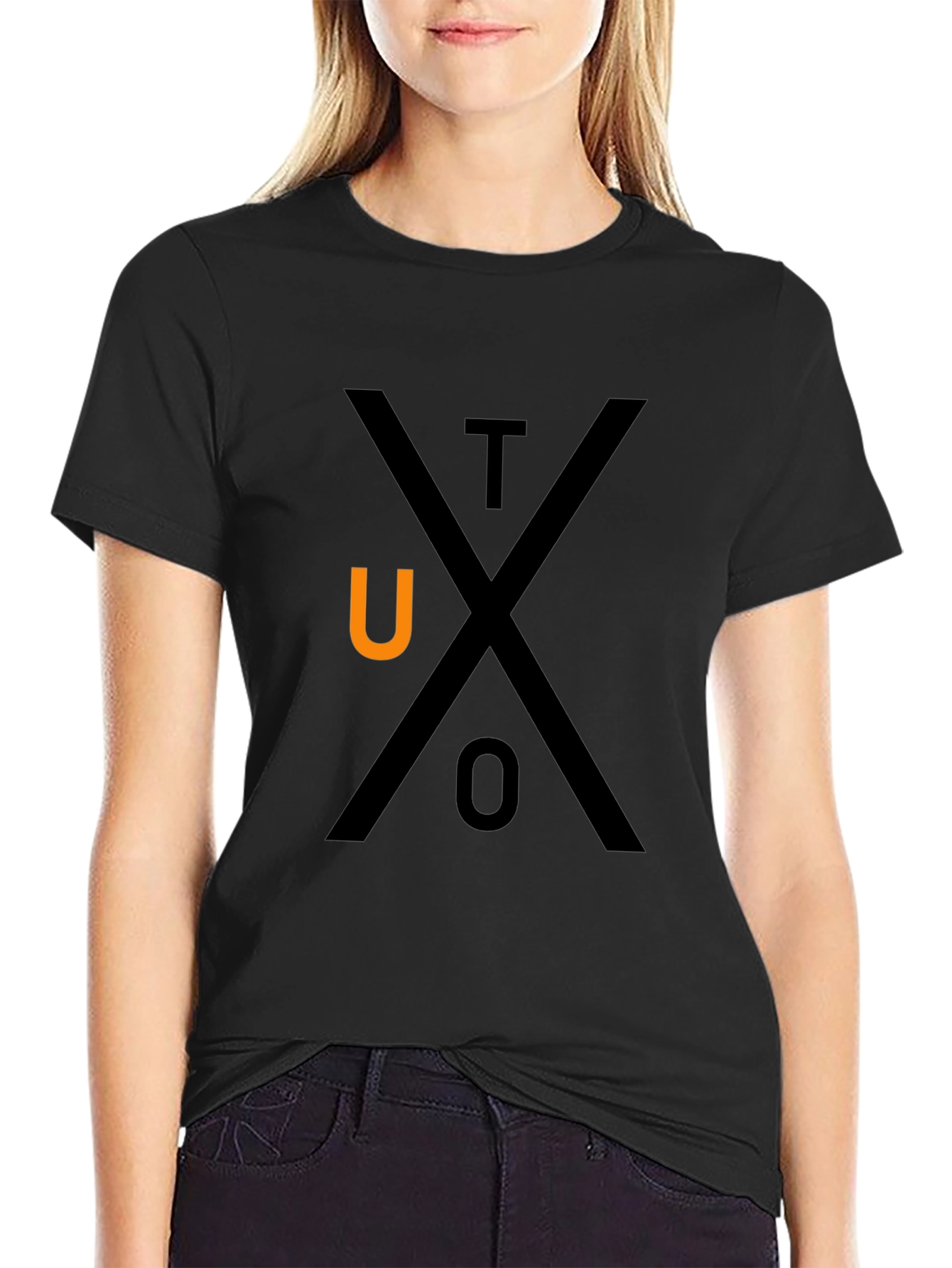 Black TUXO Graphic T-Shirt - Black Cotton Tee view 2