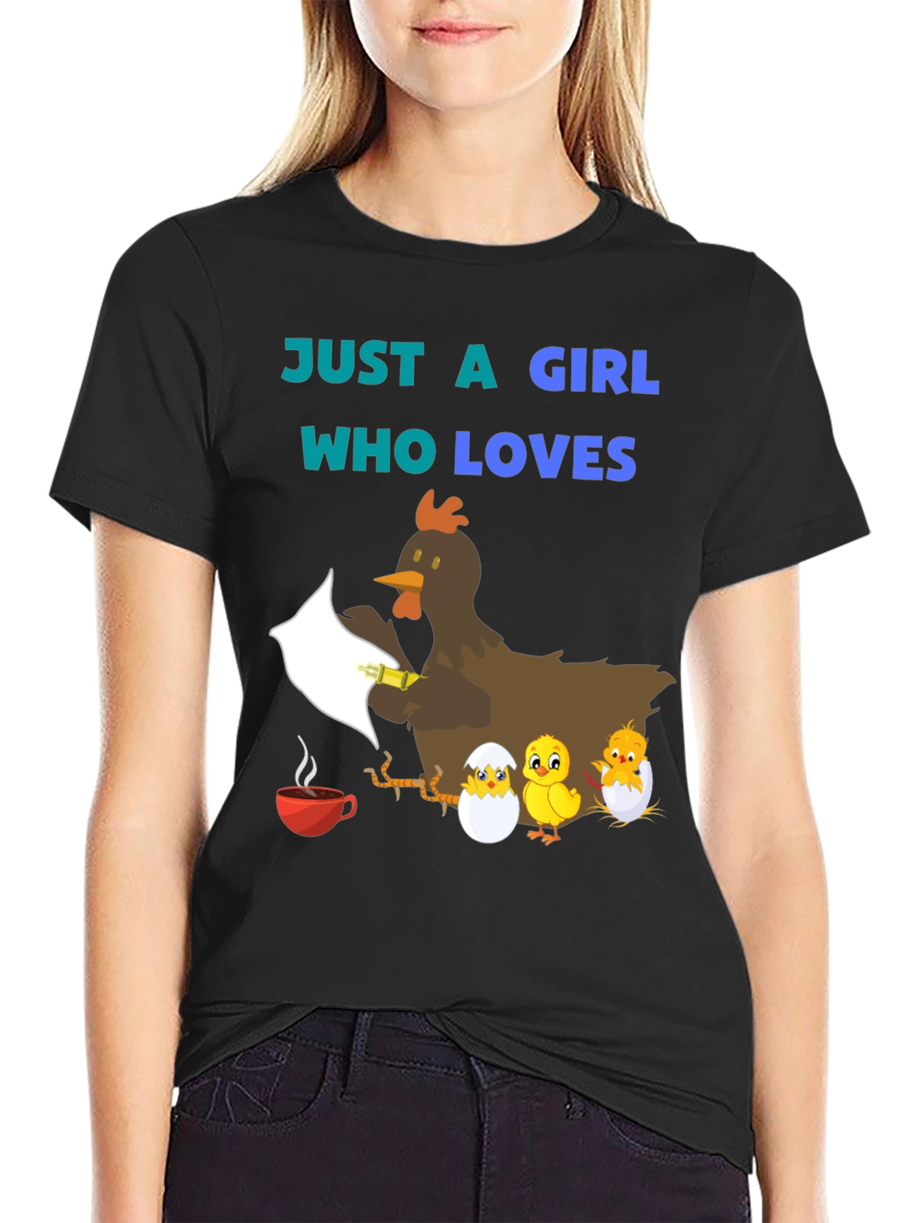 Black Girl Who Loves Chicken T-Shirt view 2