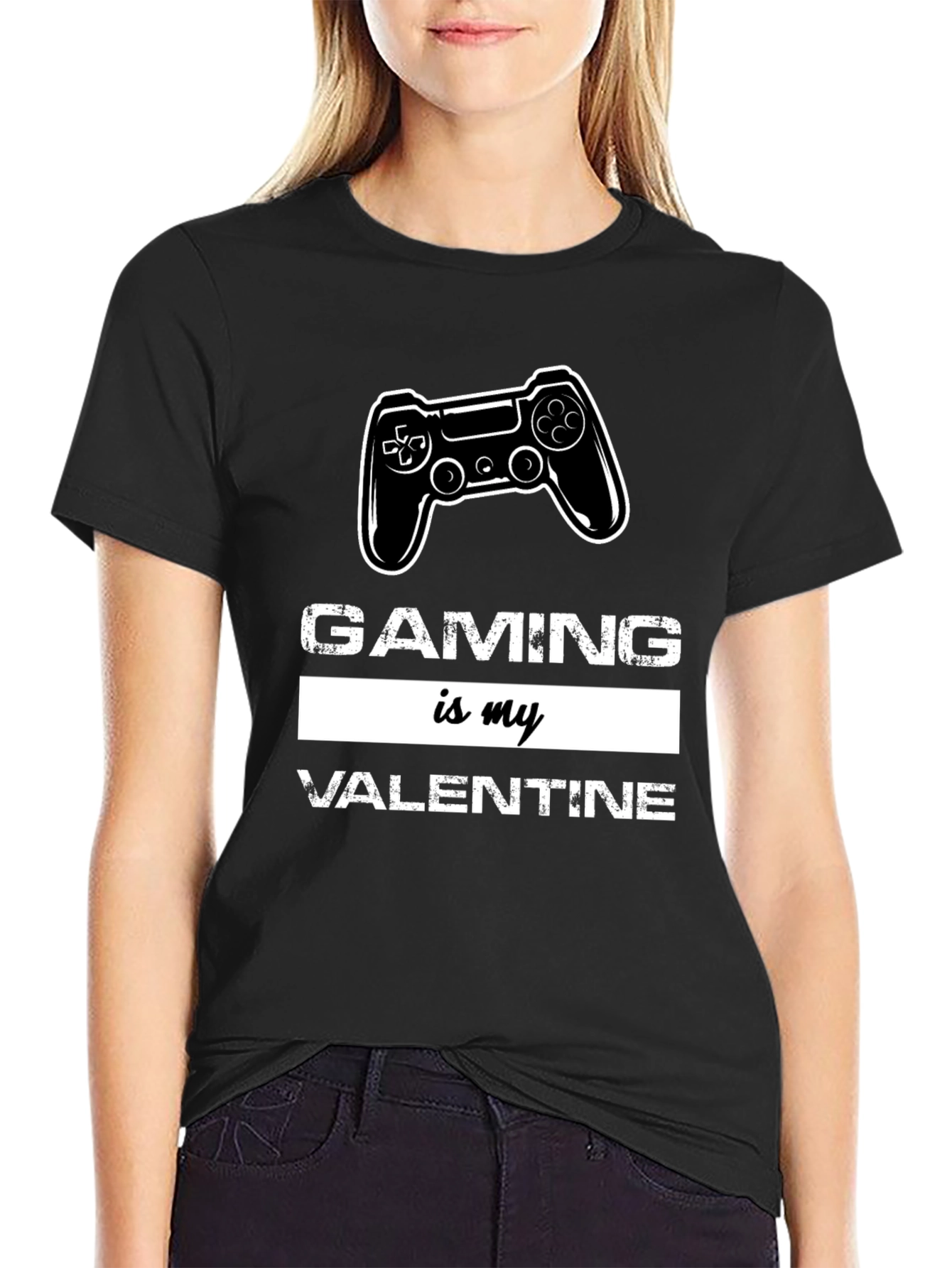Black Gaming Is My Valentine Graphic Tee view 2