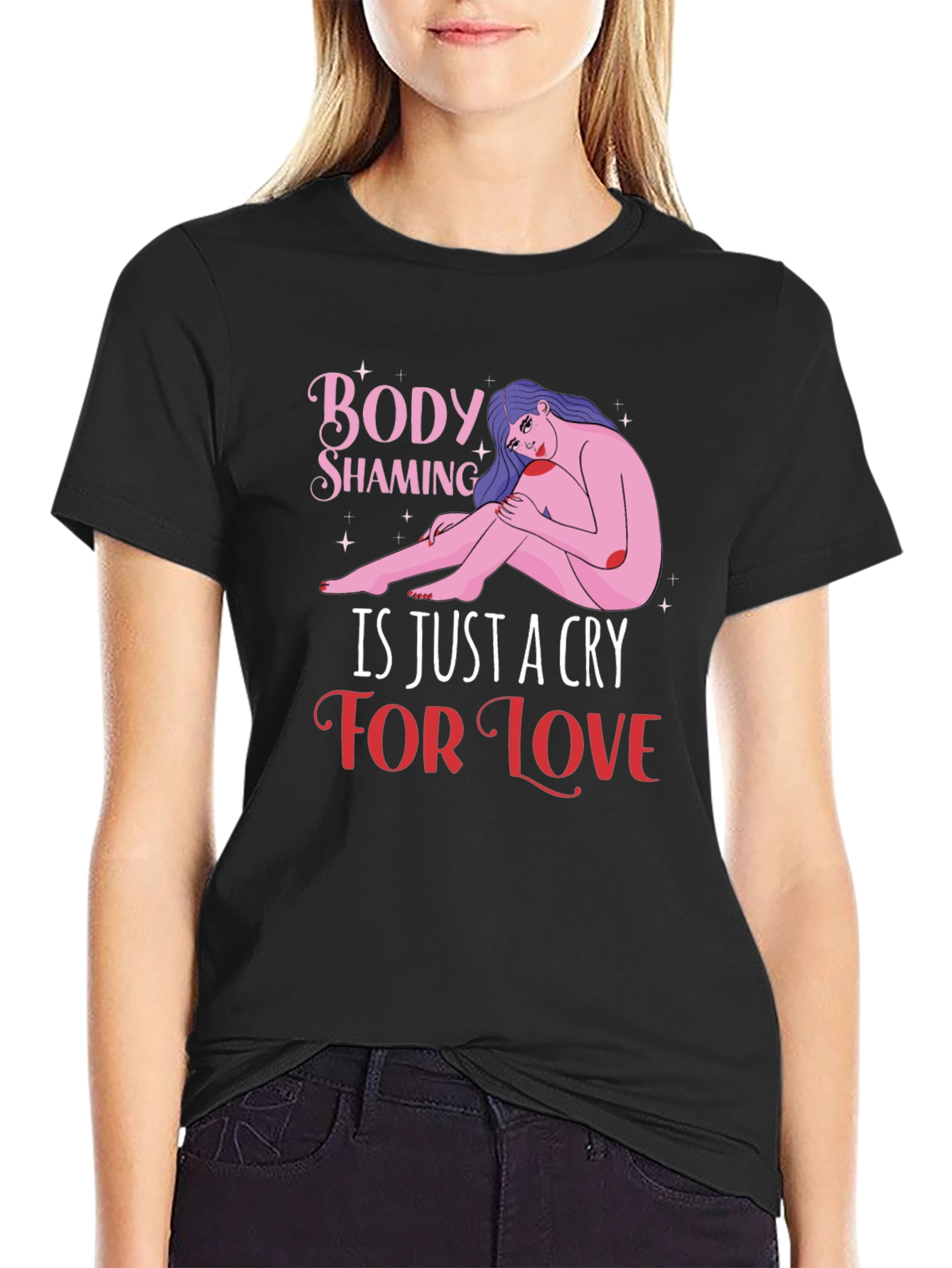 Black Body Shaming Awareness Graphic T-Shirt view 2