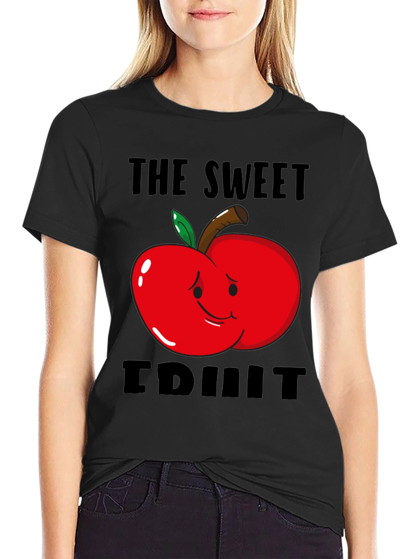 Black The Sweet Fruit Graphic T-Shirt - Black view 2