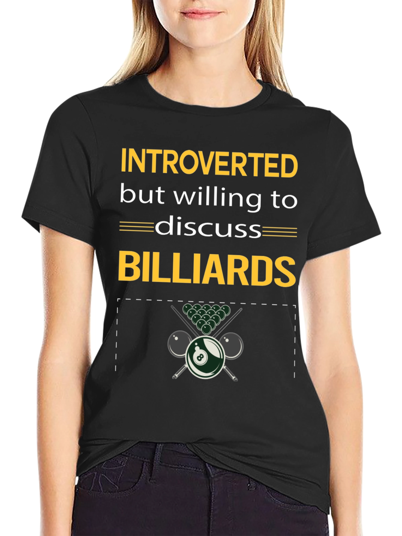 Black Introverted Billiards T-Shirt view 2