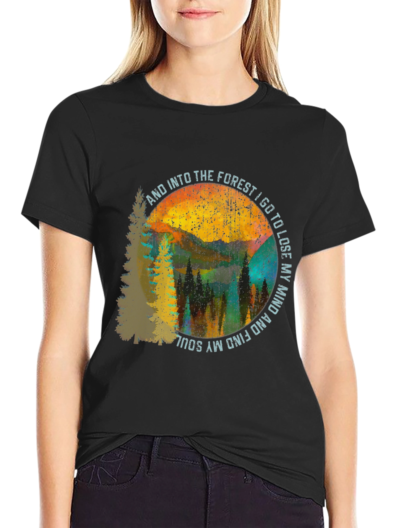 Black Into the Forest Graphic Tee - Unisex view 2