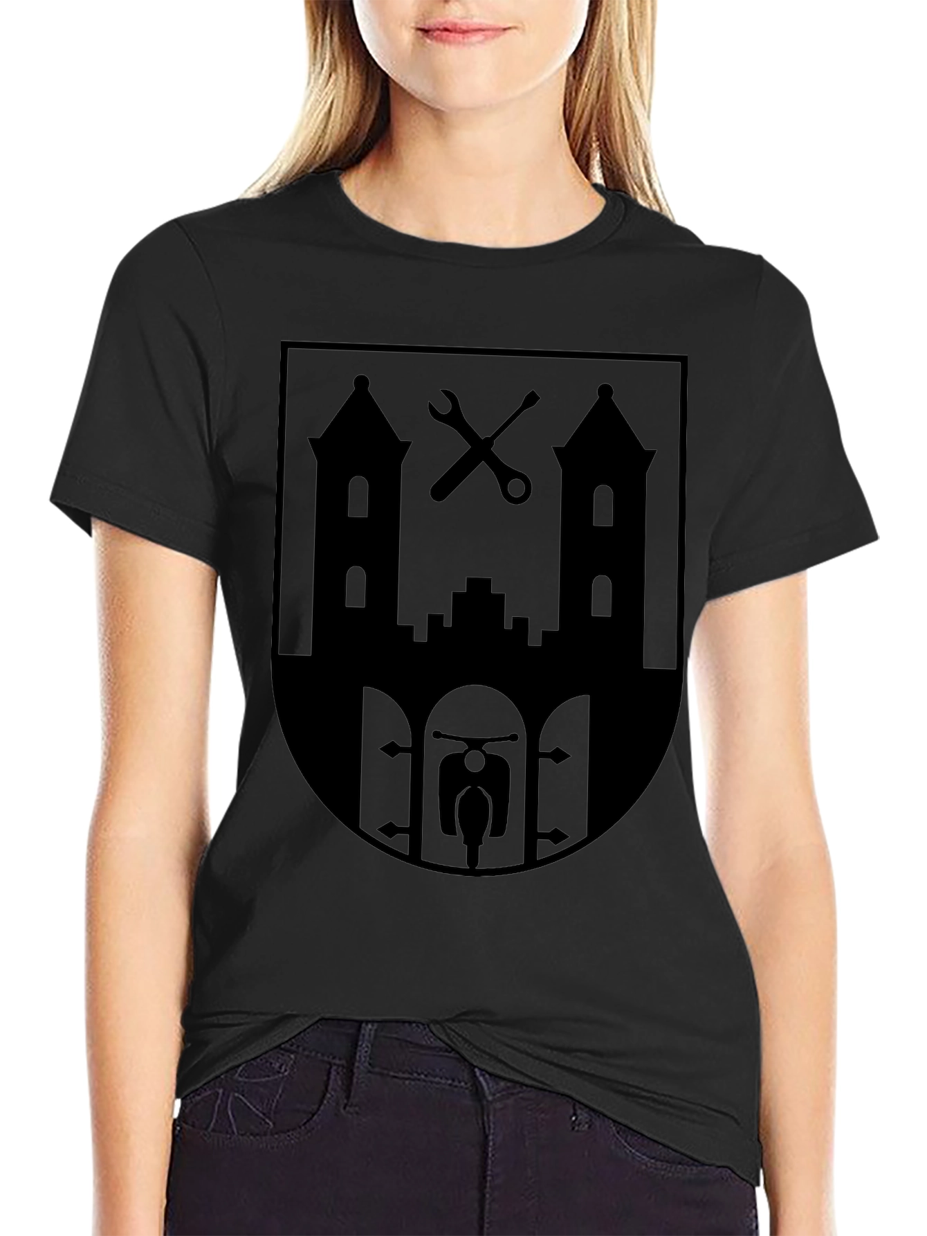 Black City Crest Graphic T-Shirt - Black view 2