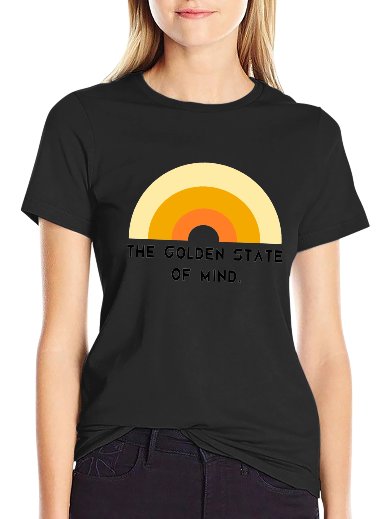 Black Golden State of Mind Retro T-Shirt view 2