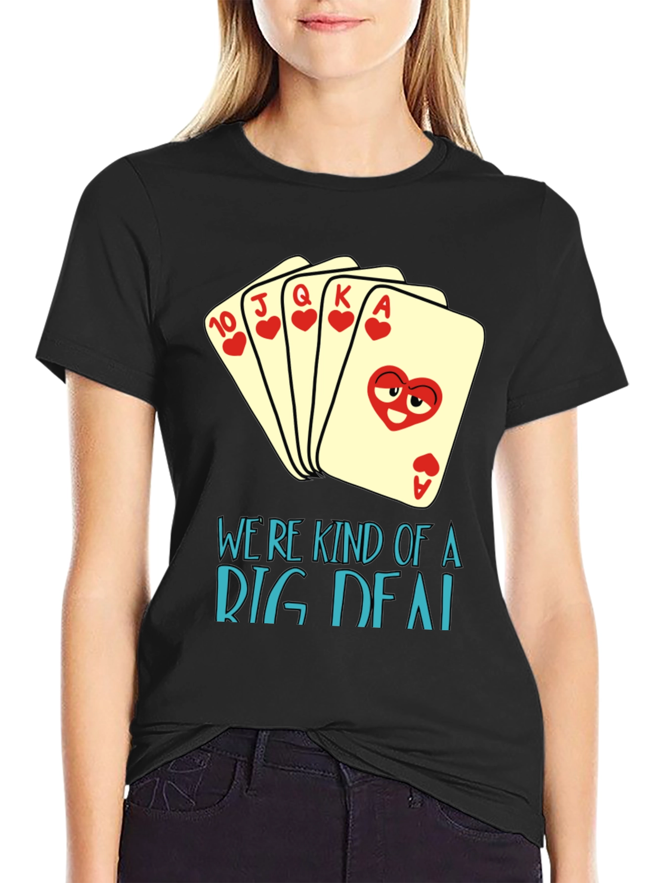 Black Funny Poker Hand T-Shirt - We're Kind of a Big Deal view 2