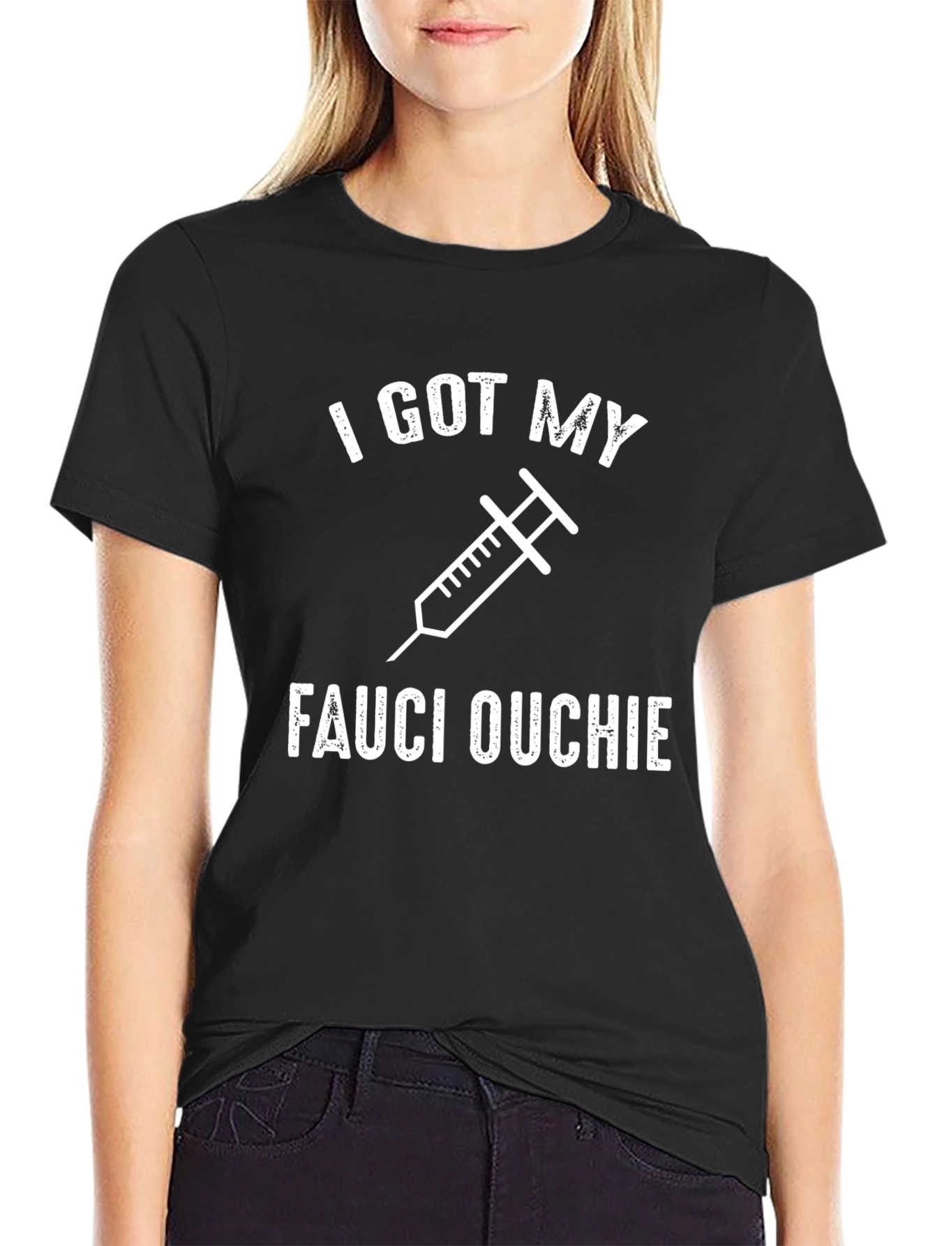 Black I Got My Fauci Ouchie Tee view 2
