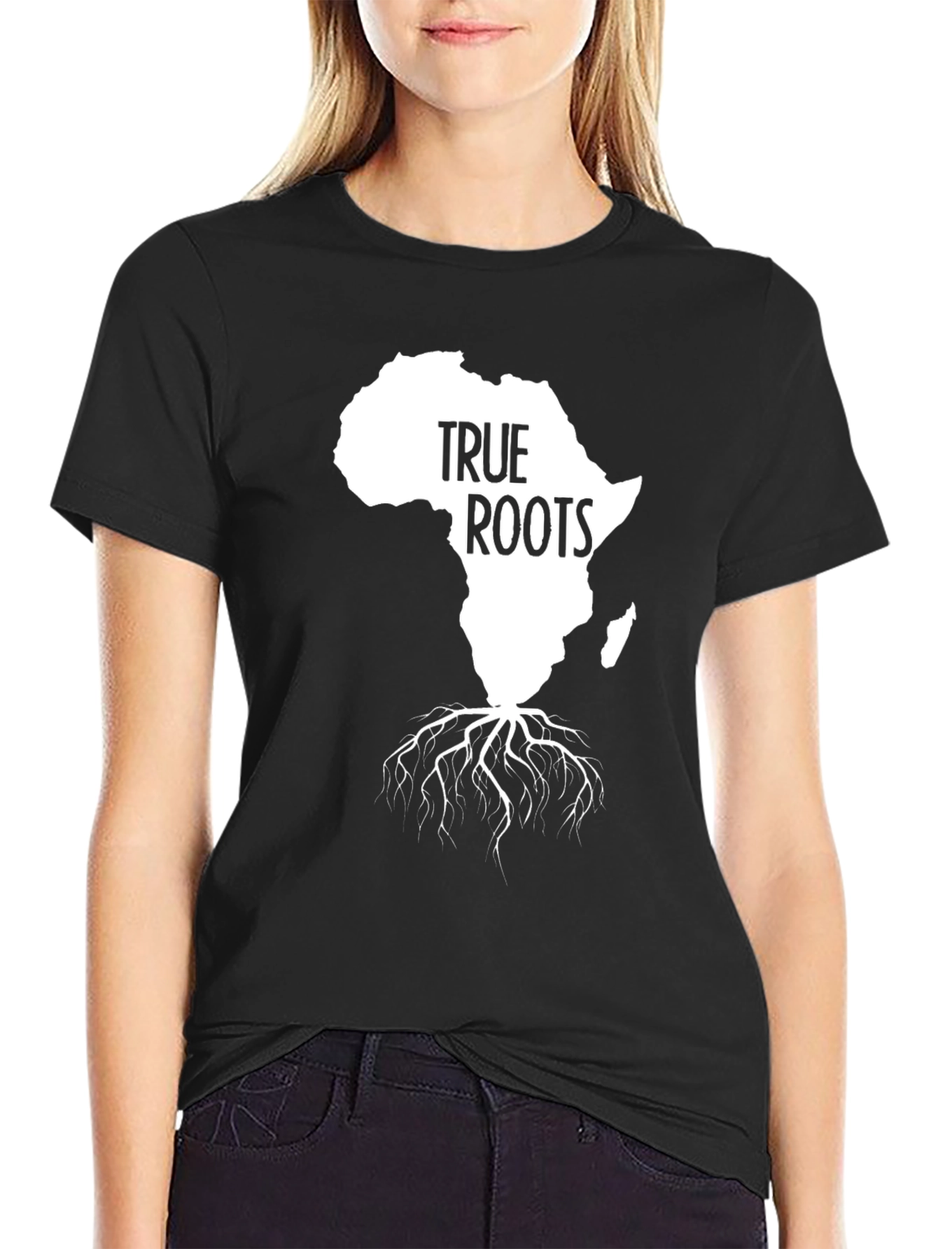 Black True Roots Africa Graphic Tee view 2