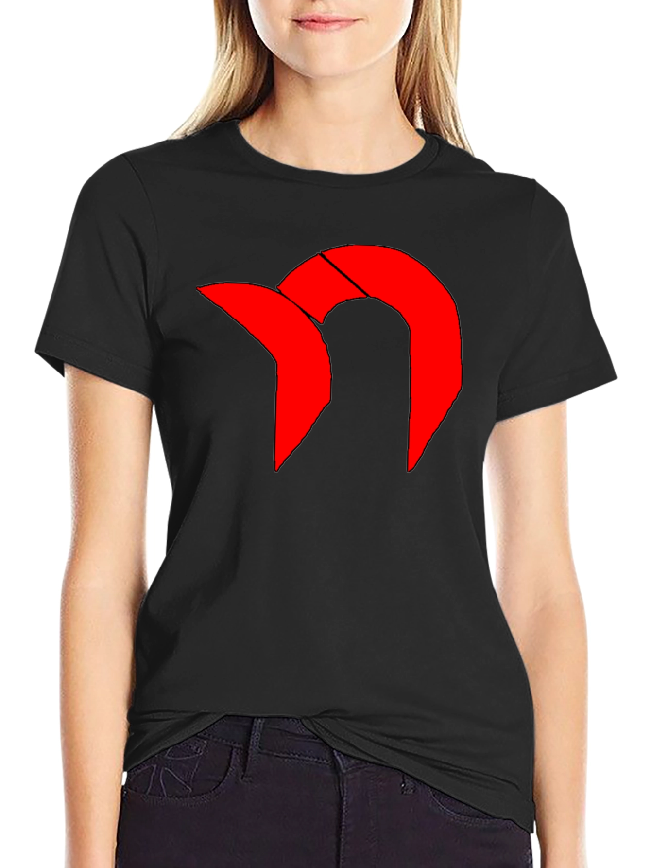 Black Bold Graphic Tee - Red Icon on Black view 2