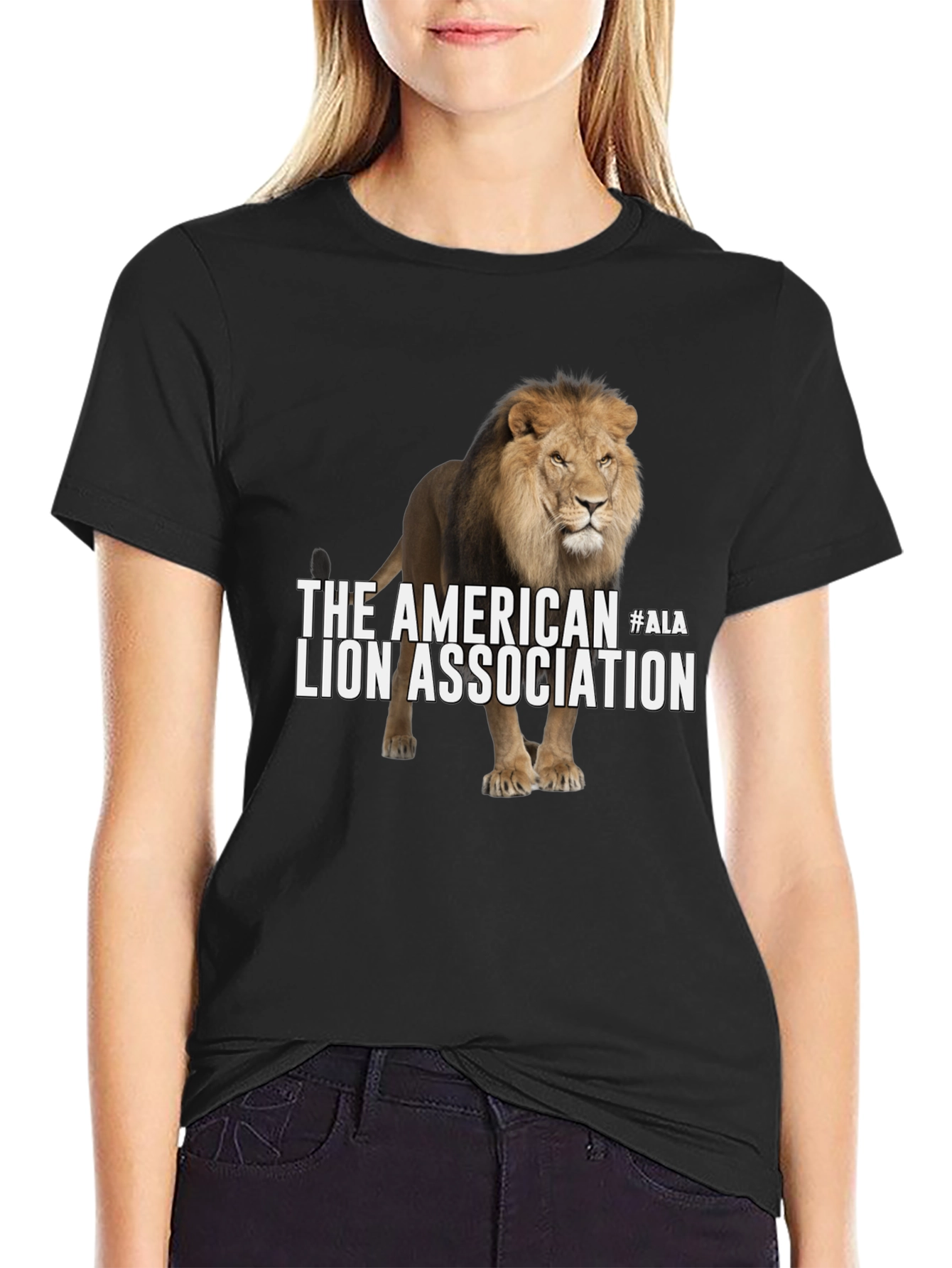 Black American Lion Association Graphic T-Shirt view 2