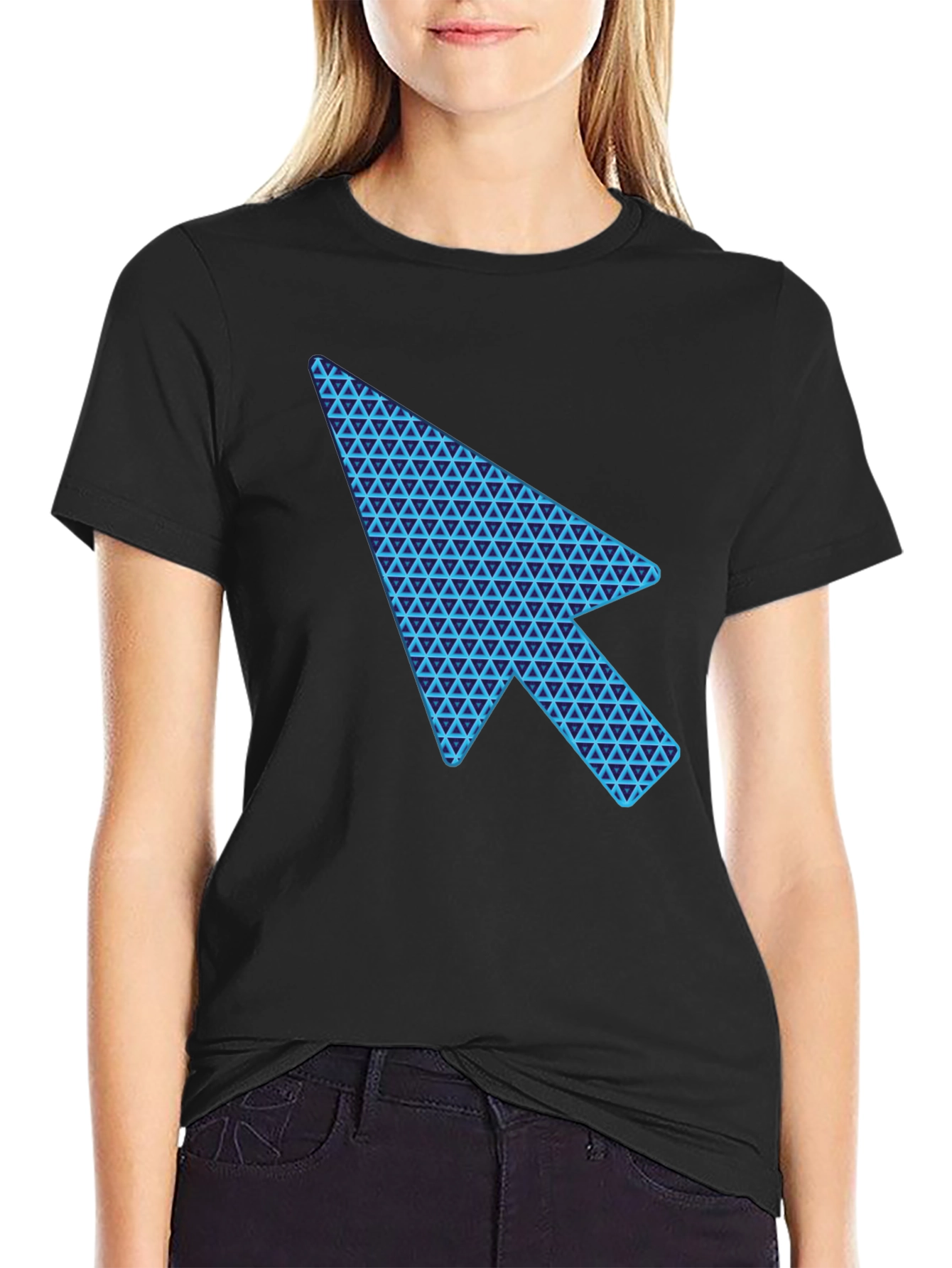 Black Cursor Arrow Graphic Black T-Shirt view 2