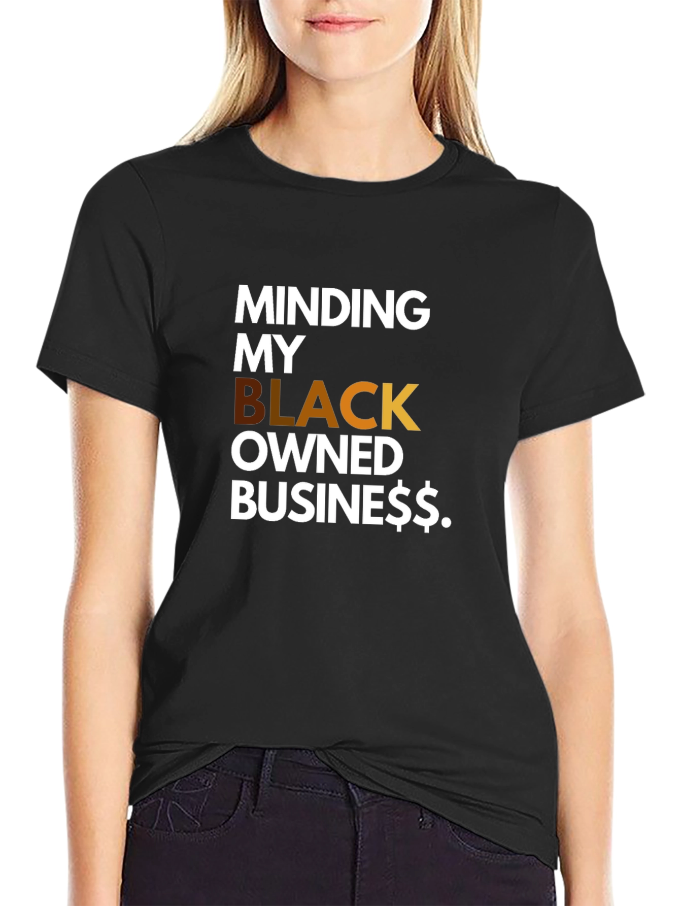 Black Minding My Black Owned Business T-Shirt view 2