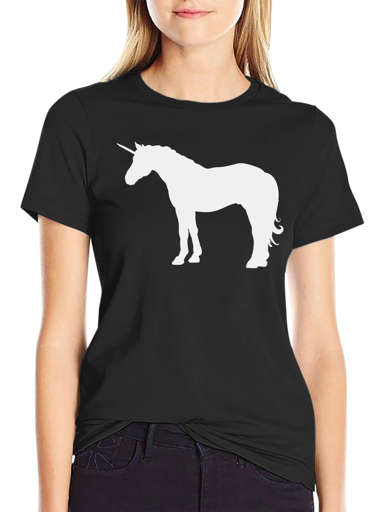 Unicorn Graphic Tee - Black Cotton Casual T-Shirt - 2