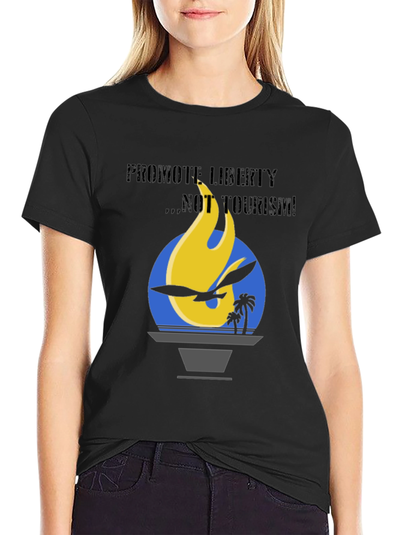 Black Promote Liberty Graphic T-Shirt view 2